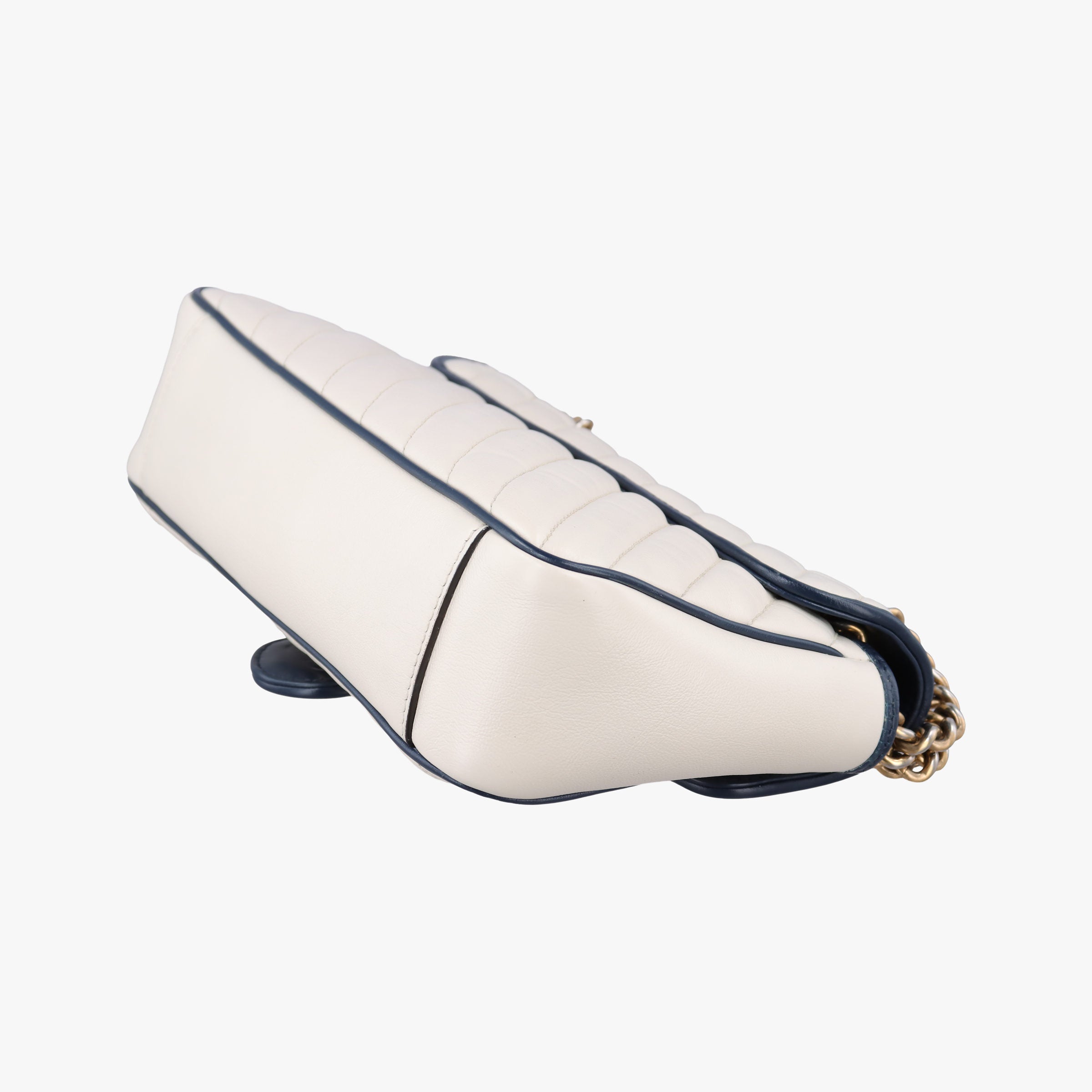 GG Marmont White×navy Leather 443497 F032499445GGマーモント ホワイト×ネイビー レザー 443497 F032499445