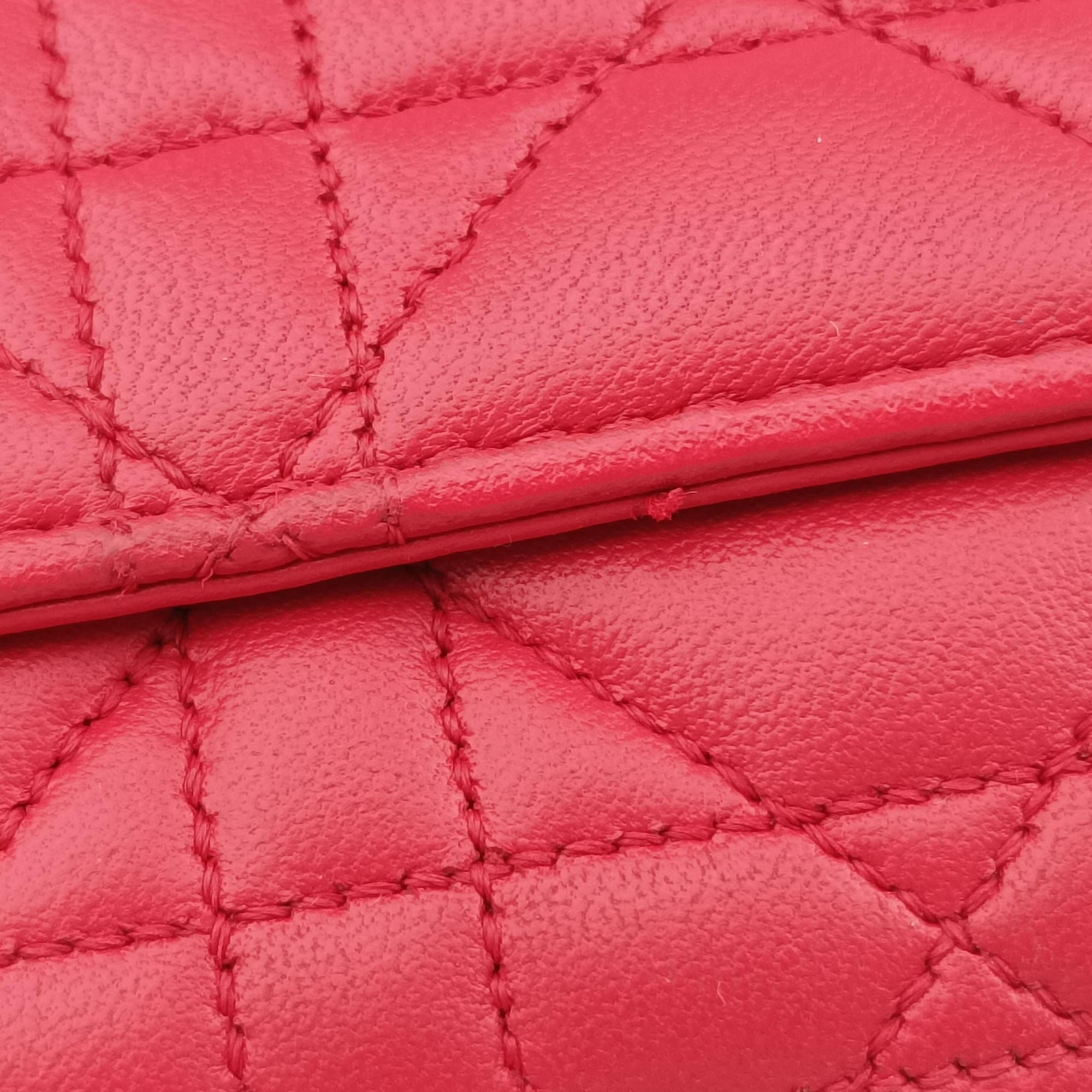 Pre-owned Christian Dior Cannage New Lock Red lambskin shoulderbag | stylenewstar