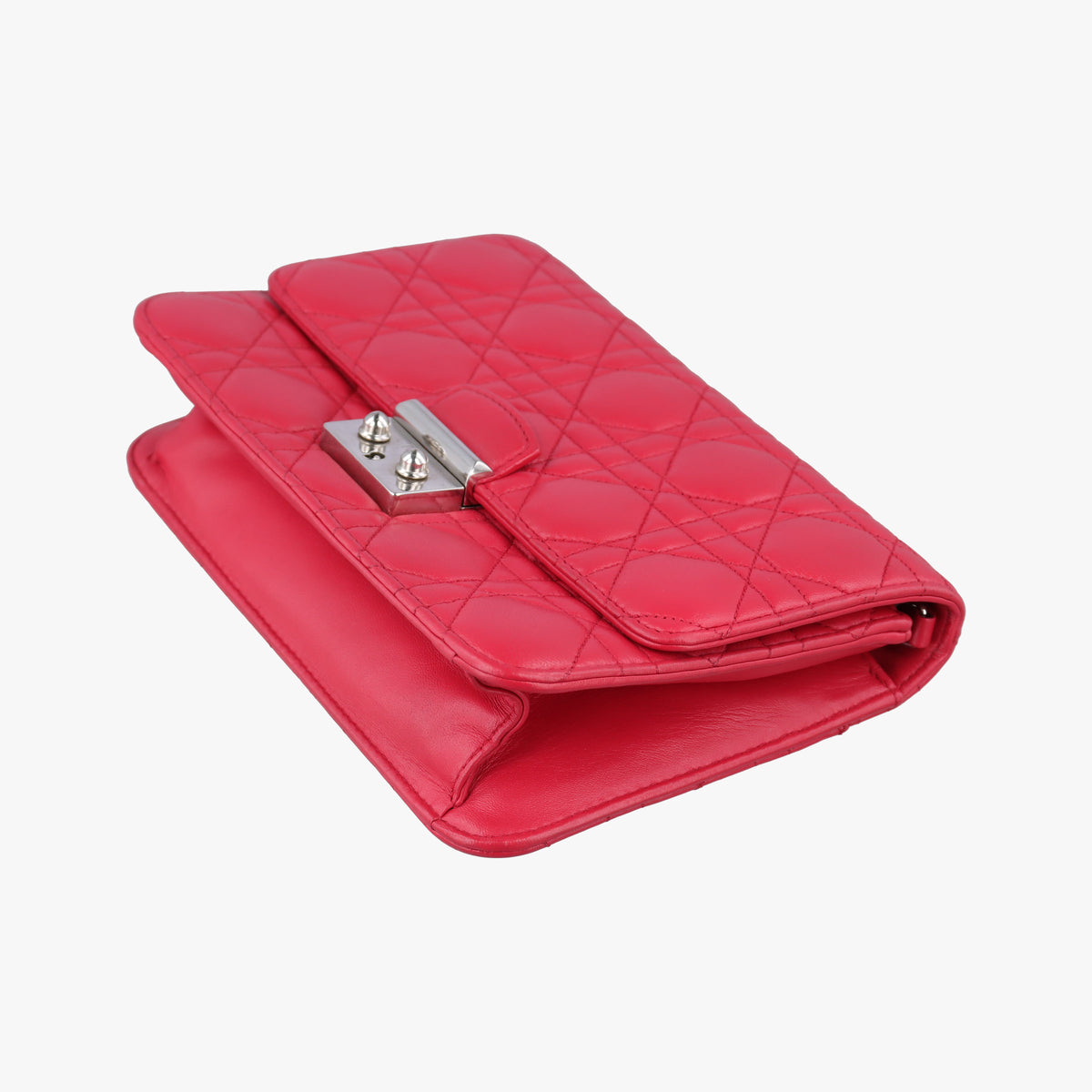 Pre-owned Christian Dior Cannage New Lock Red lambskin shoulderbag | stylenewstar
