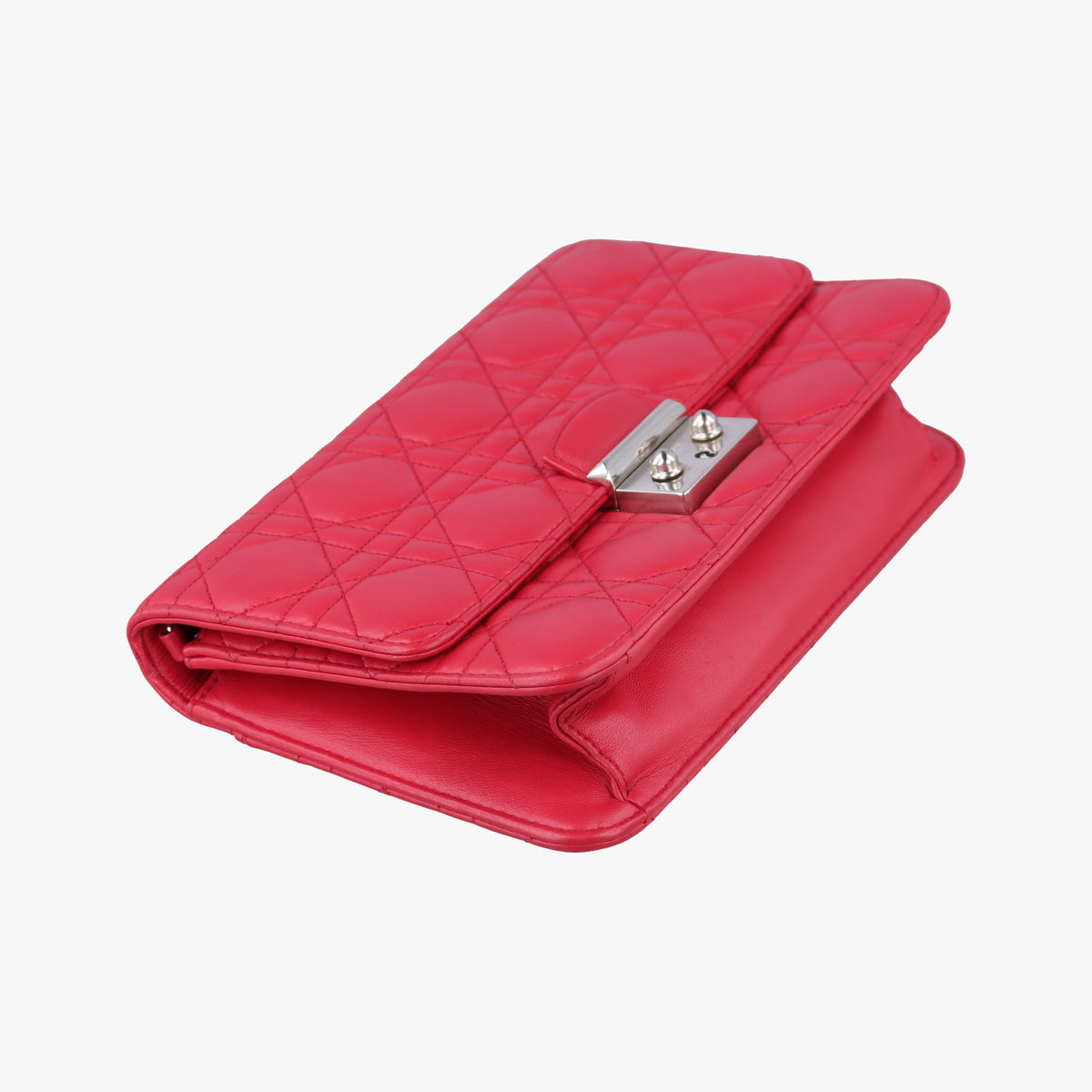 Pre-owned Christian Dior Cannage New Lock Red lambskin shoulderbag | stylenewstar