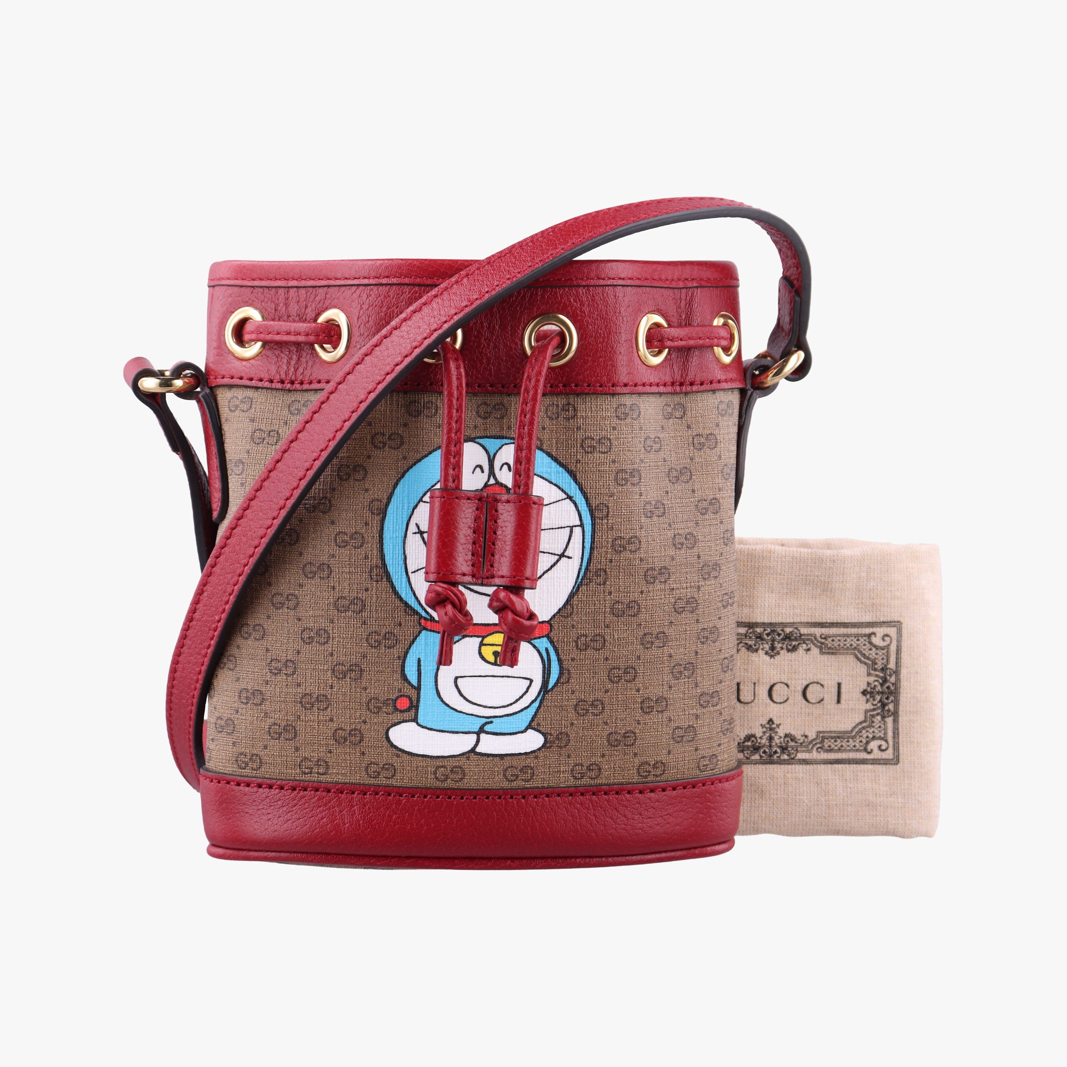 Doraemon collaboration Beige×Bordeaux×Multicolor PVC coated canvas×leather 647801 D034208203ドラえもんコラボ ベージュ×ボルドー×マルチカラー PVCコーティングキャンバス×レザー 647801 D034208203