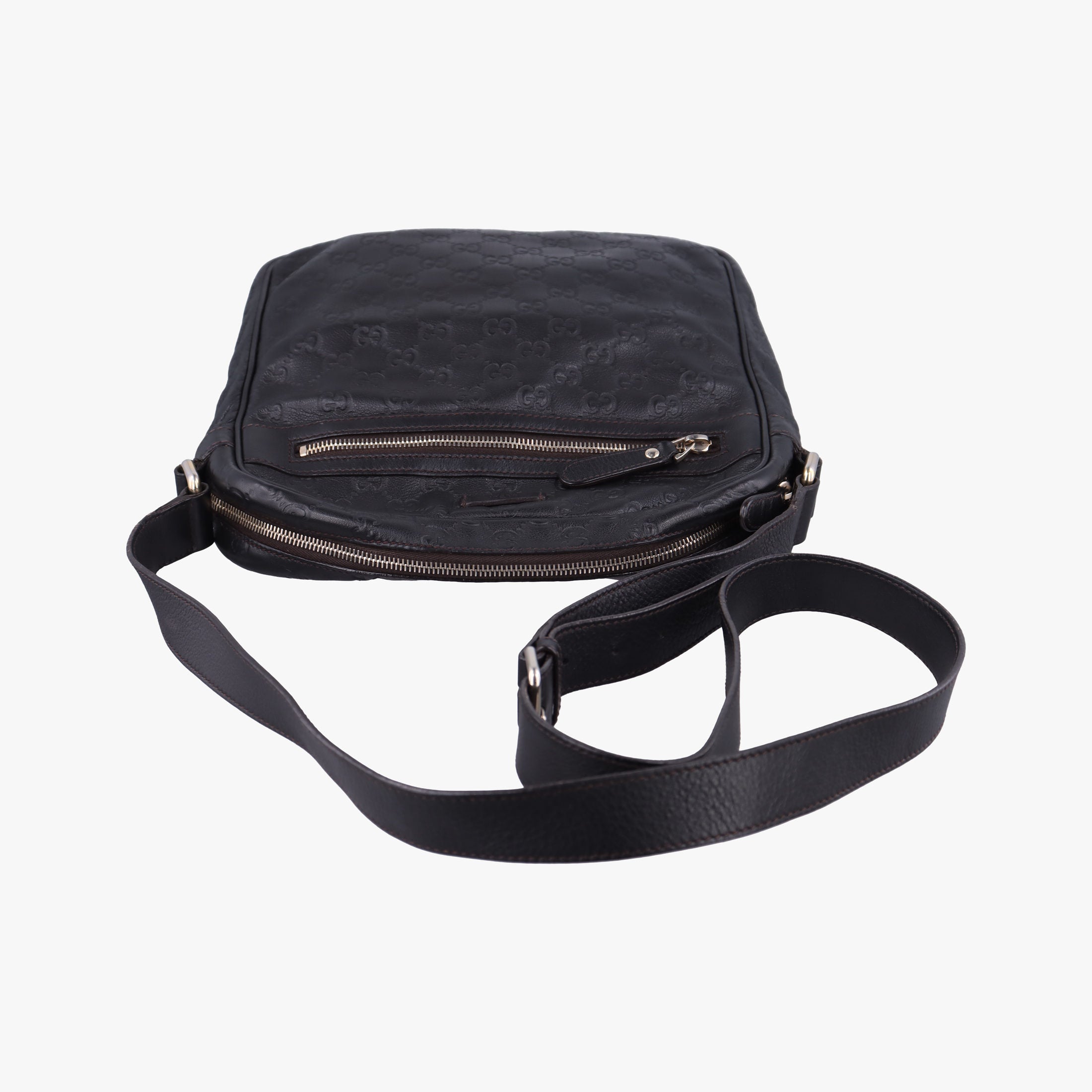 GG Imprime Messenger Black Leather 201448 G011880602GGインプリメ メッセンジャー ブラック レザー 201448 G011880602