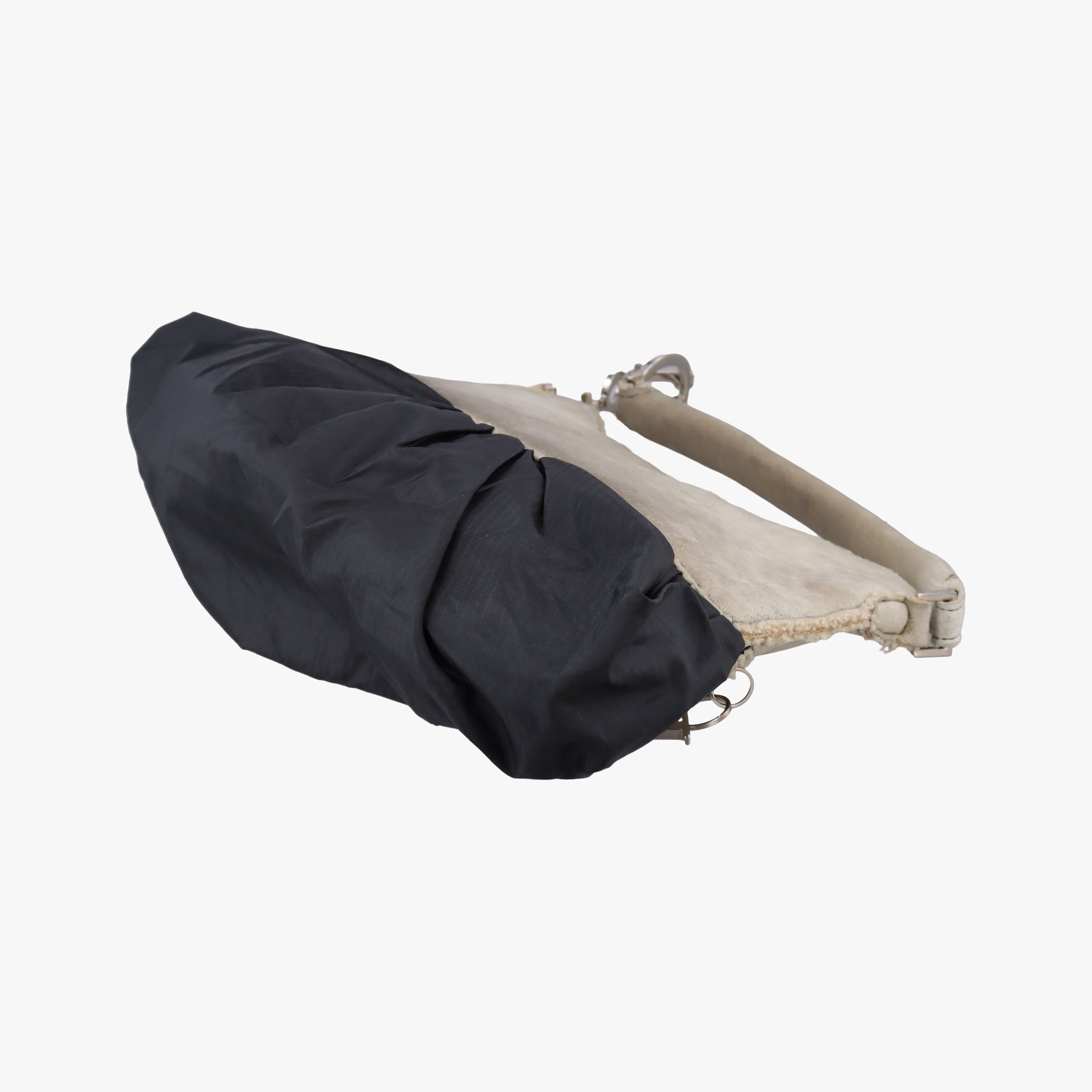 Corset Hobo Beige × Black Mouton × Nylon × Leather 131BM-0064コルセットホーボー ベージュ × ブラック ムートン × ナイロン × レザー 131BM-0064