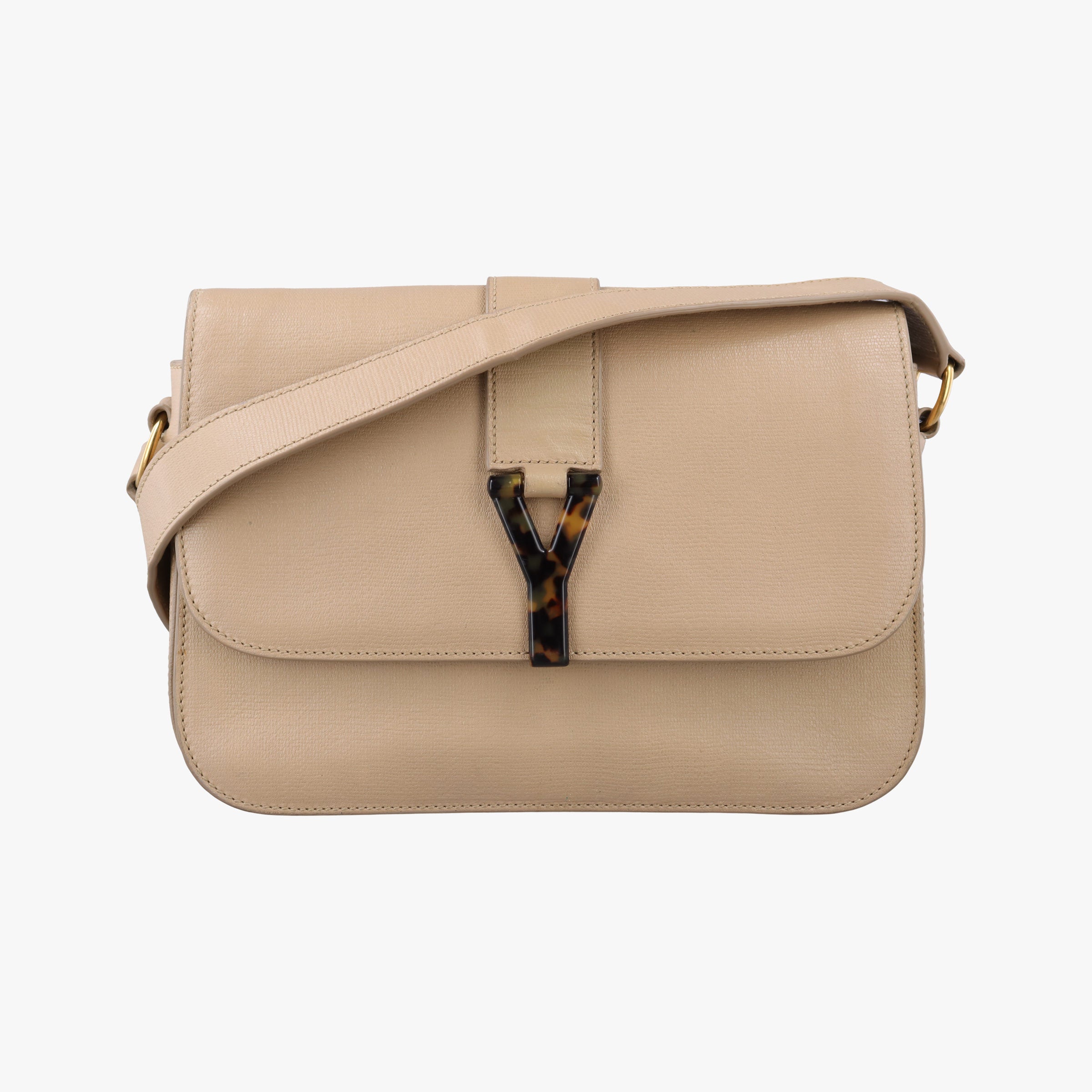 Pre-owned Yves Saint Laurent Y Ligne Camel Leather 247695 shoulderbag | stylenewstar