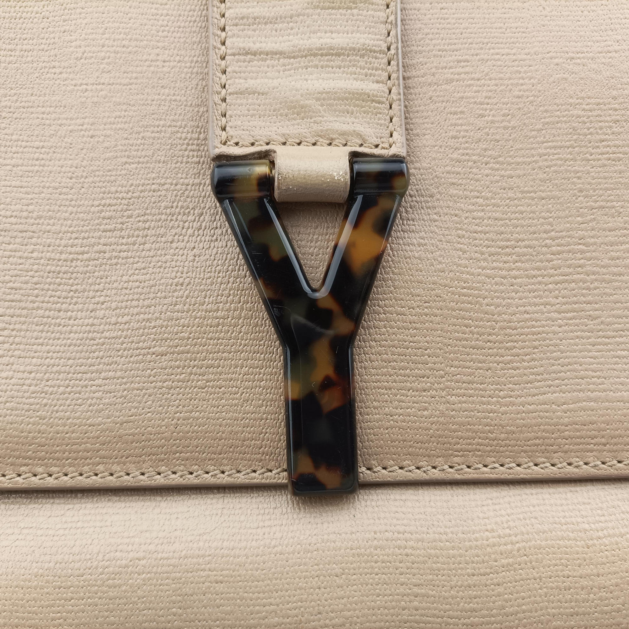 Pre-owned Yves Saint Laurent Y Ligne Camel Leather 247695 shoulderbag | stylenewstar