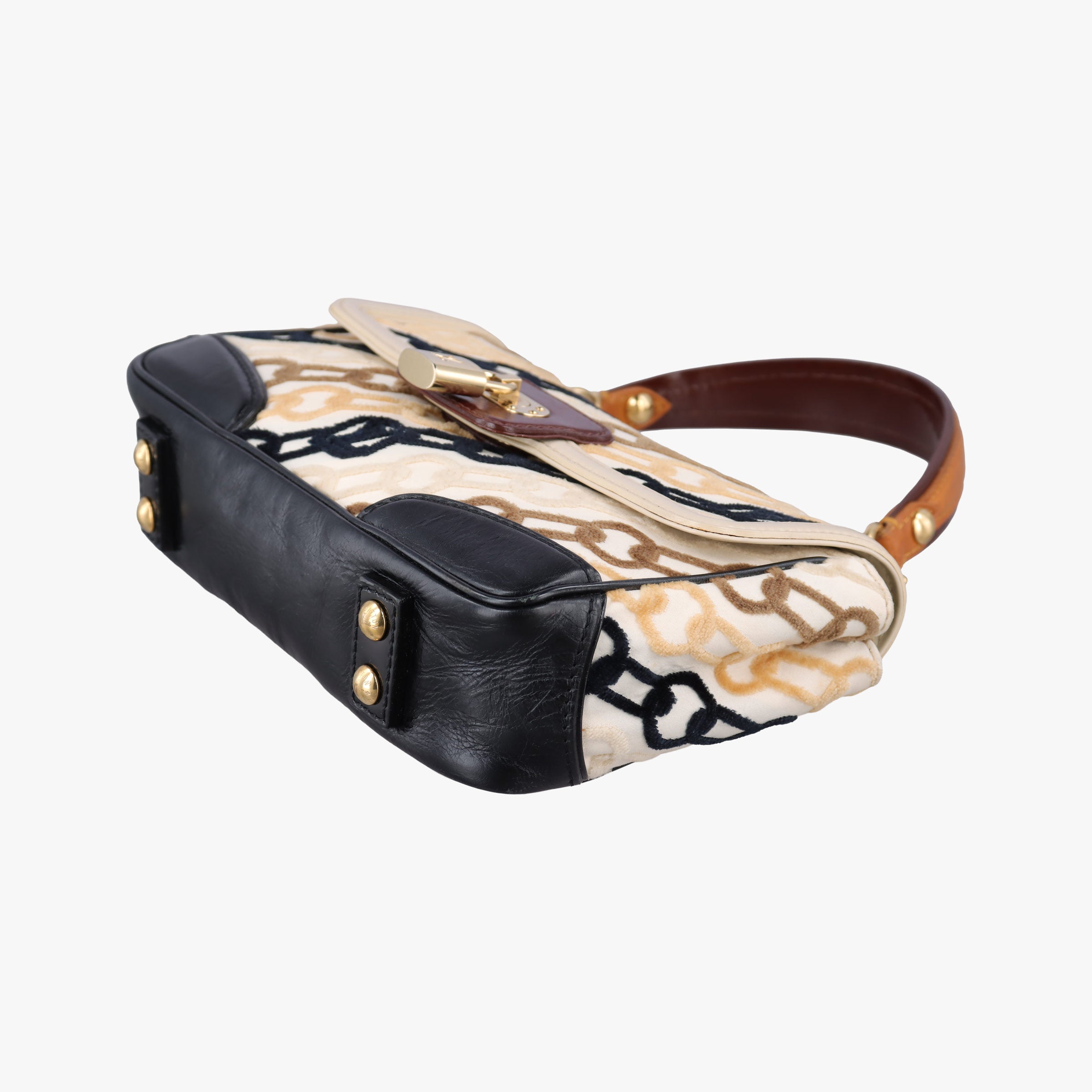 Dolly Black x White x Multicolor Cotton ×Velvetx Leather M95194 BA0046ドリー ブラック×ホワイト×マルチカラー コットン×ベルベット×レザー M95194 BA0046