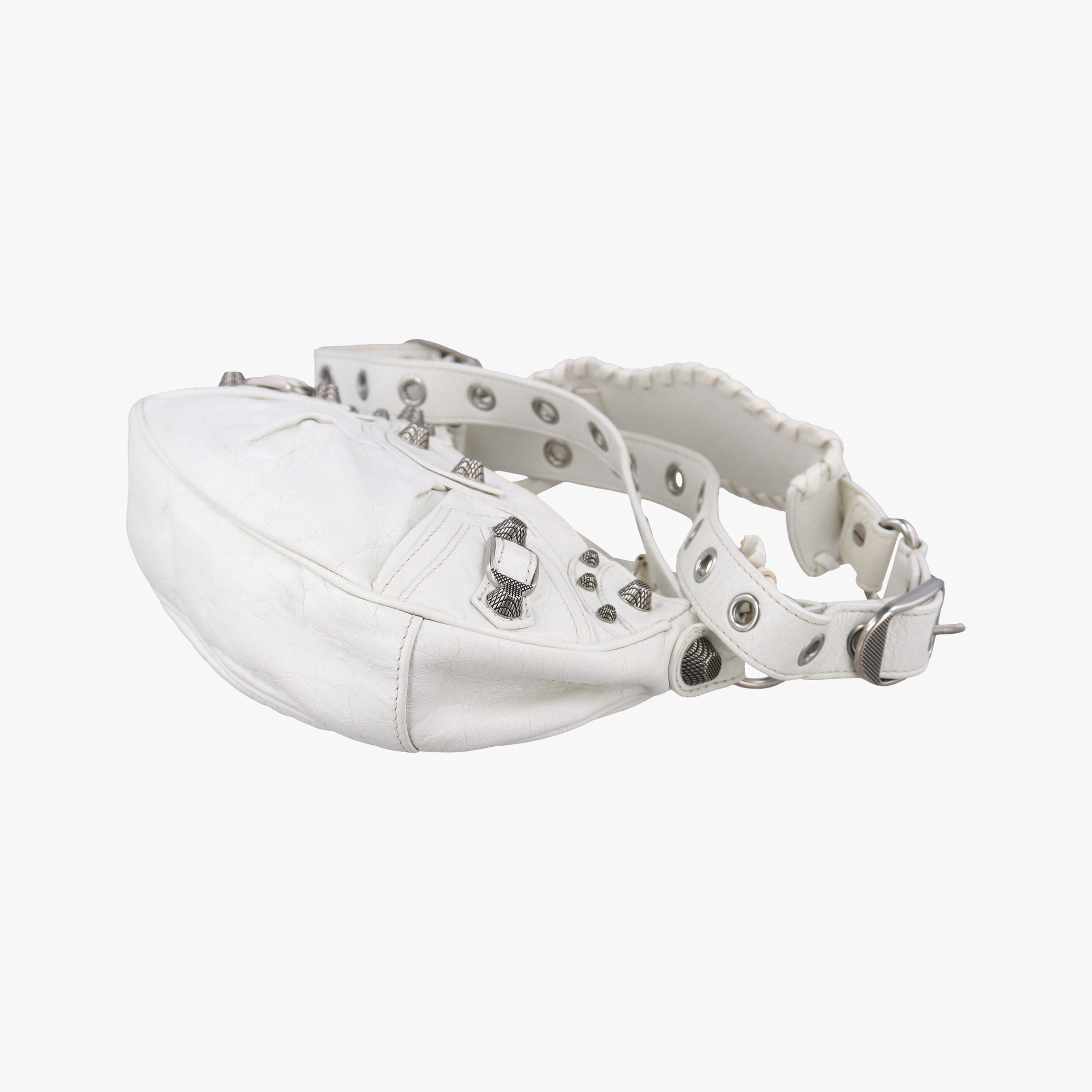 Pre-owned Balenciaga Le Cagole White lambskin shoulderbag | stylenewstar