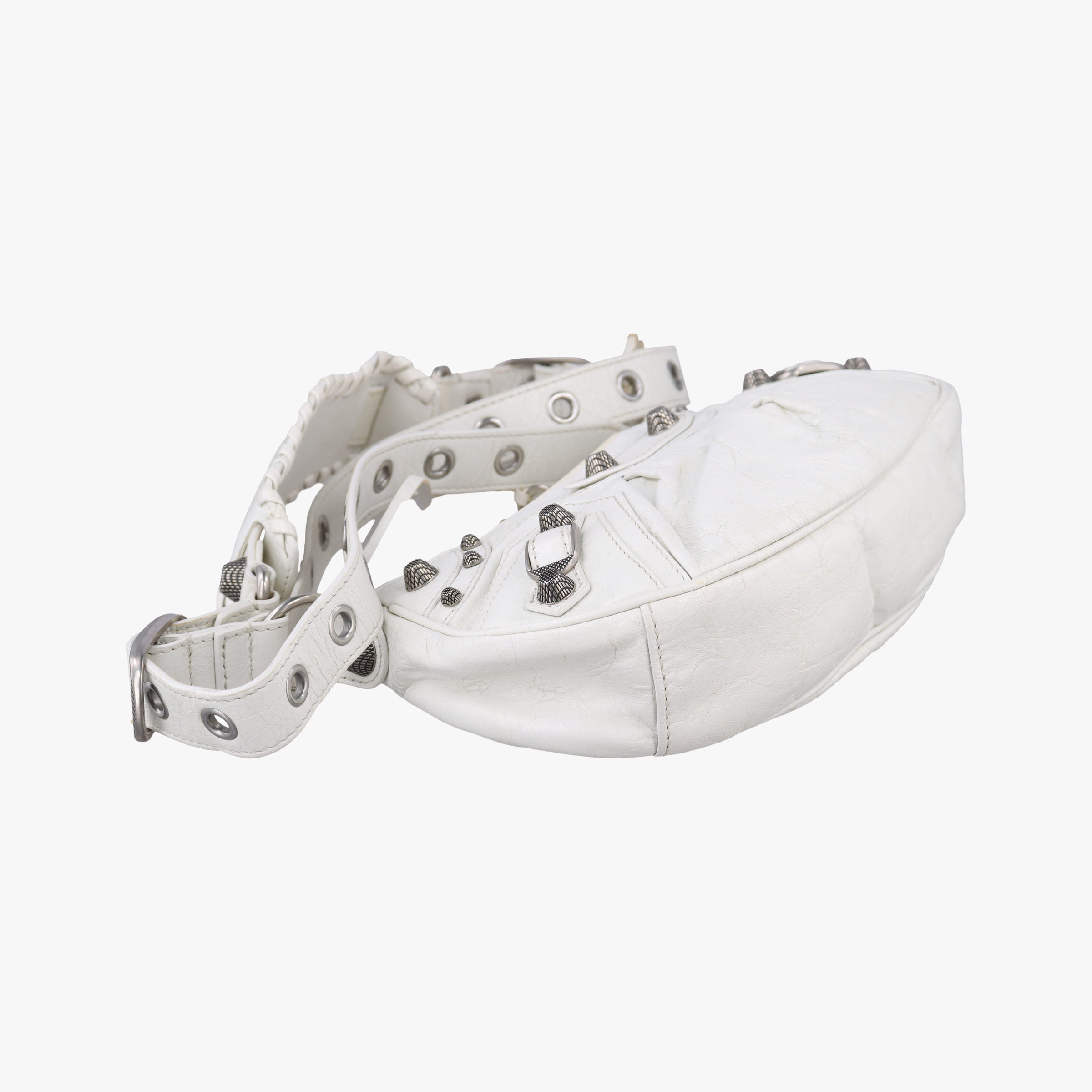 Pre-owned Balenciaga Le Cagole White lambskin shoulderbag | stylenewstar