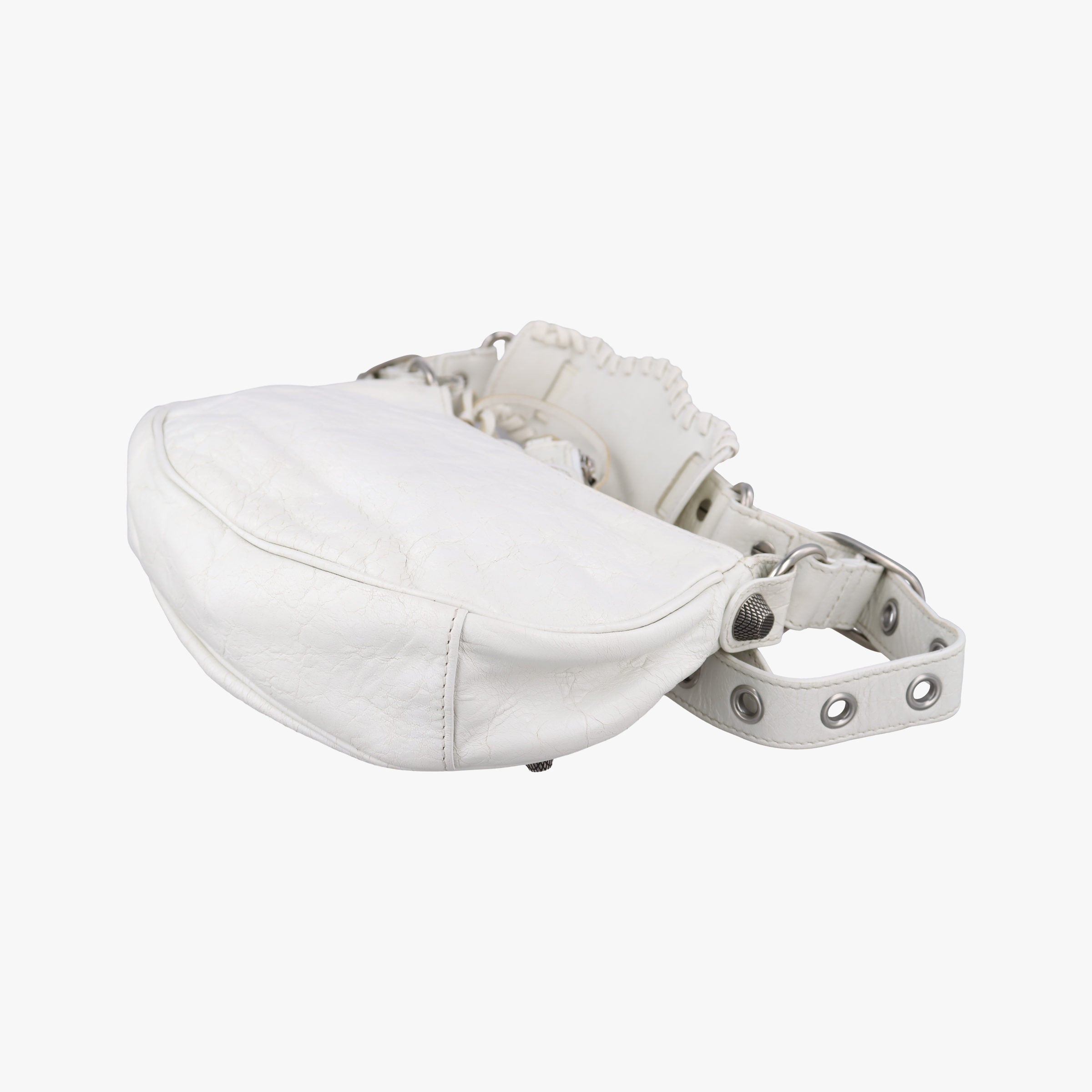Pre-owned Balenciaga Le Cagole White lambskin shoulderbag | stylenewstar