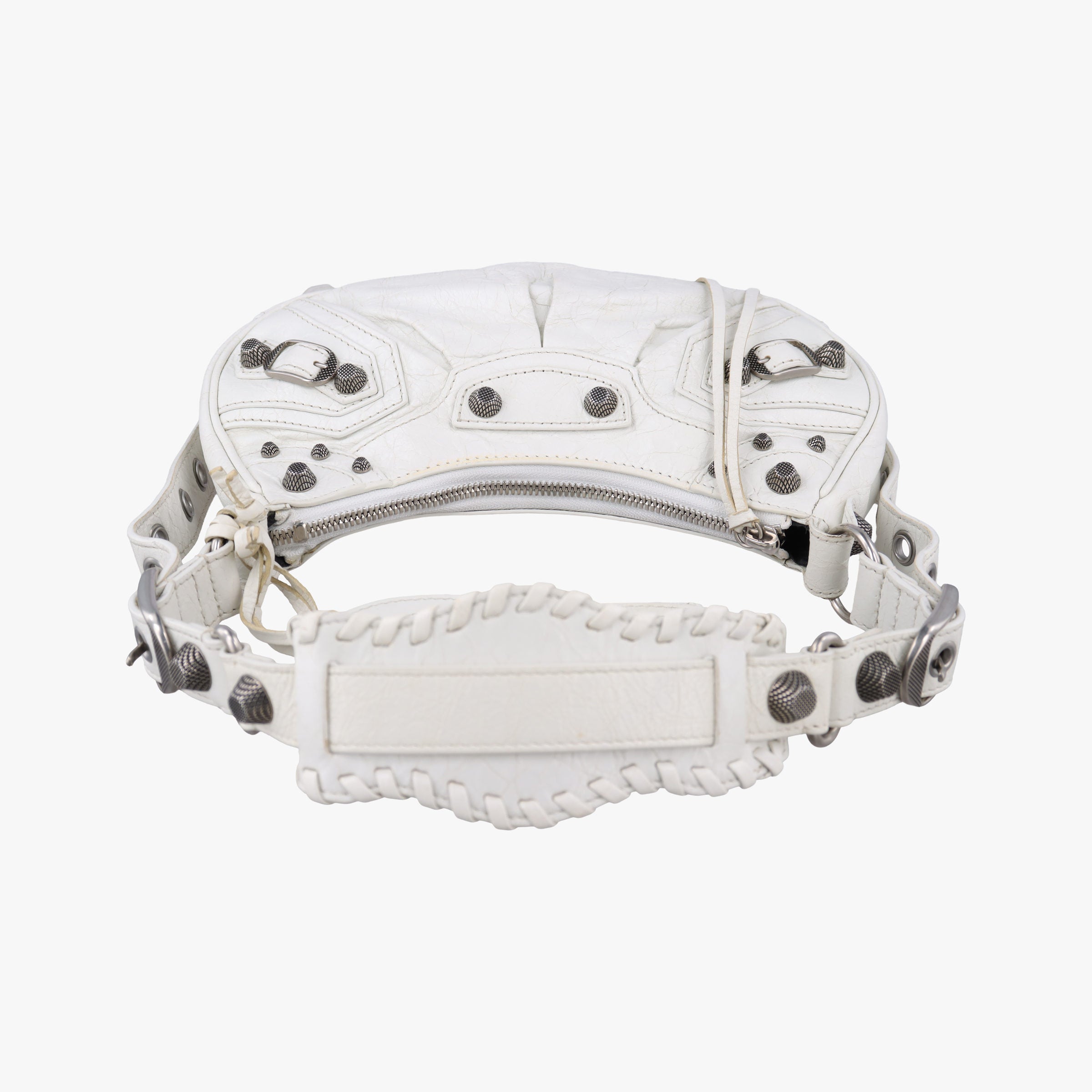 Pre-owned Balenciaga Le Cagole White lambskin shoulderbag | stylenewstar