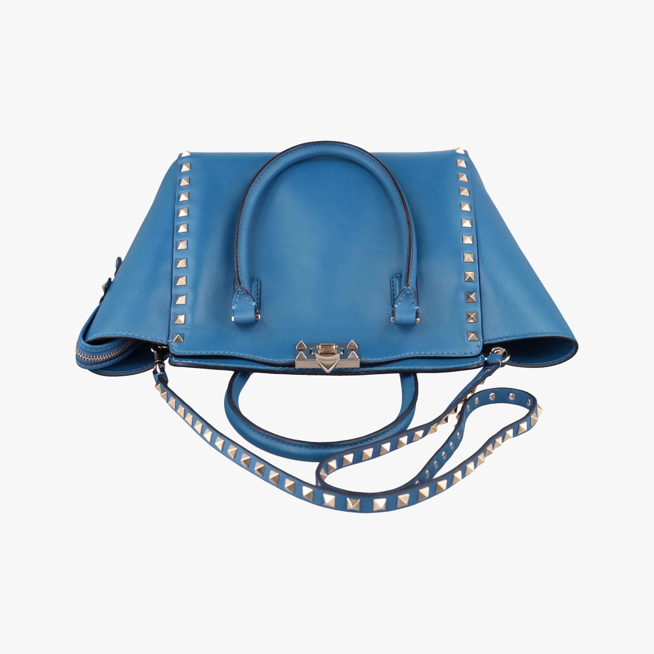 Secondhand Valentino Rockstud Blue Leather shoulderbag | stylenewstar