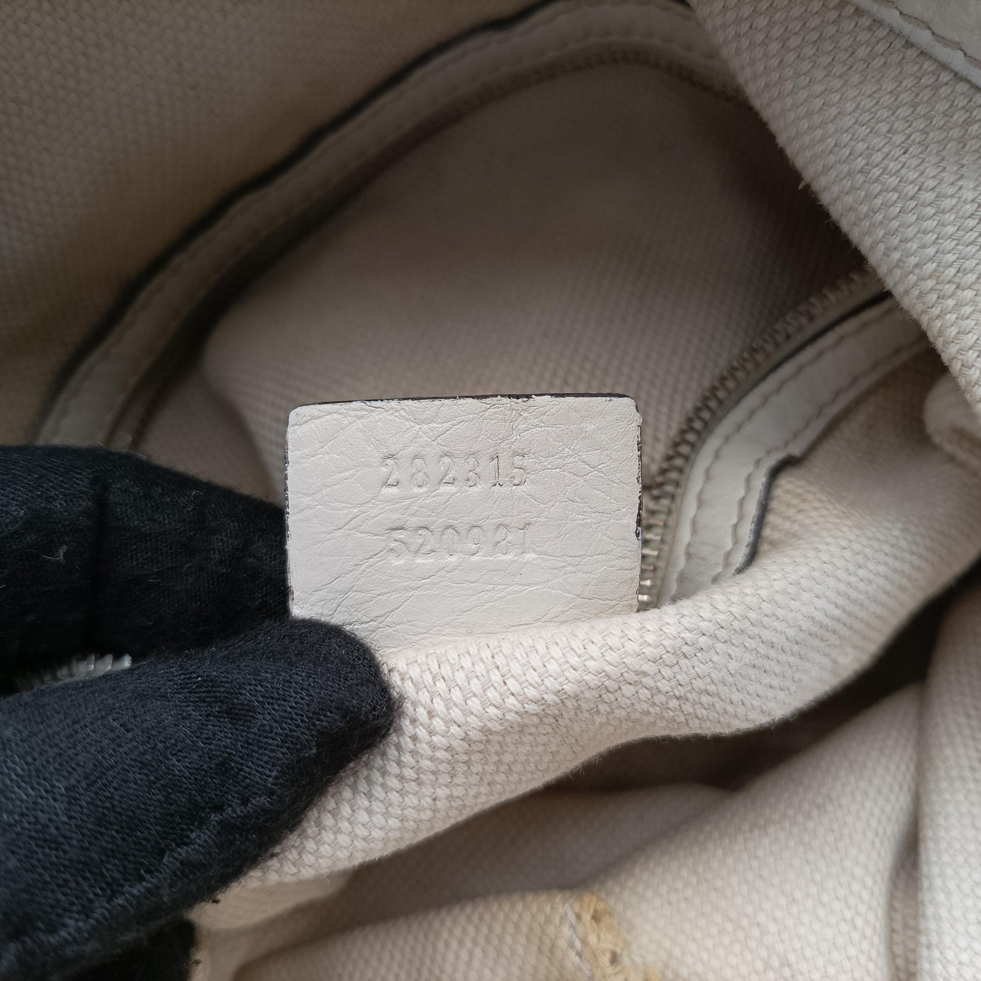 Pre-owned Gucci Bamboo Beige×White Canvas×Leather 282315 shoulderbag | stylenewstar