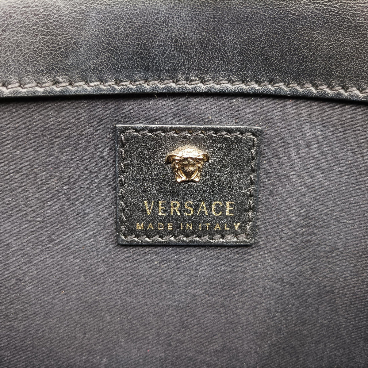 Pre-owned VERSACE Medusa Black leather shoulderbag | stylenewstar