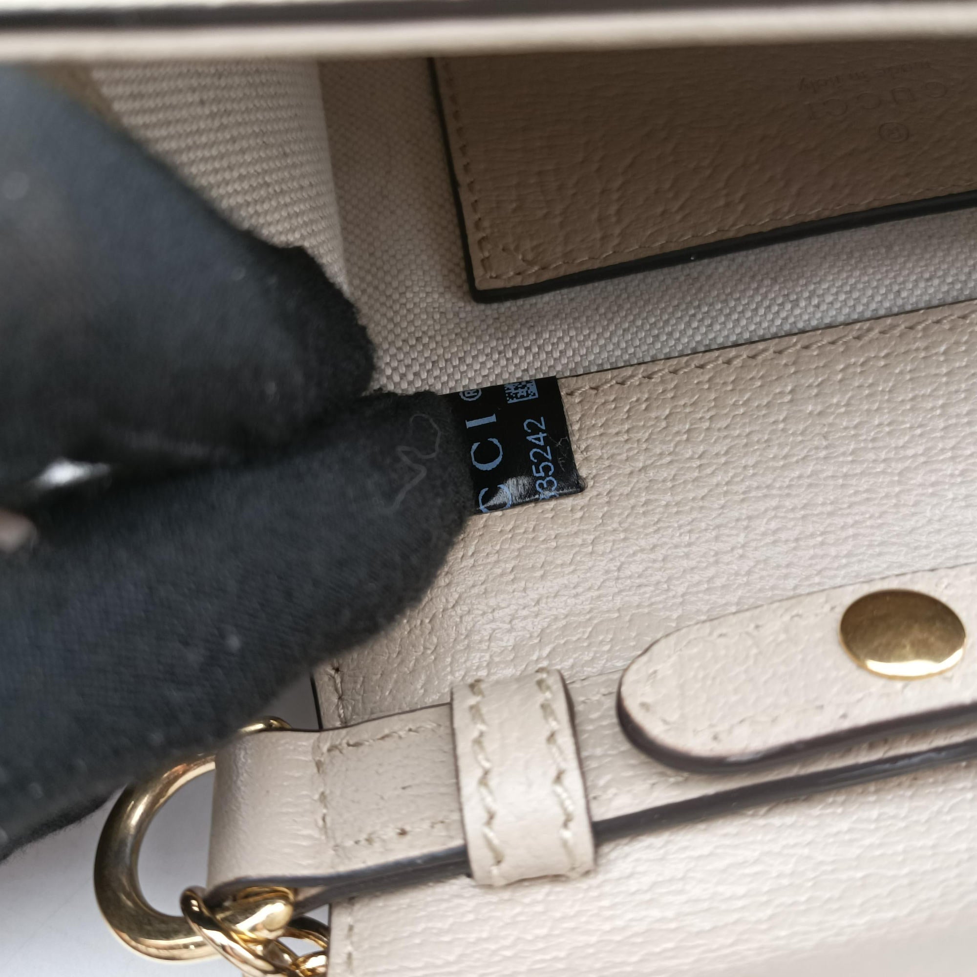 Ophidia GG Mini Beige × Ebony GG Supreme Canvas × Leather 696180 C037835242オフィディア GG ミニ ベージュ×エボニー GGスプリーム キャンバス × レザー 696180 C037835242
