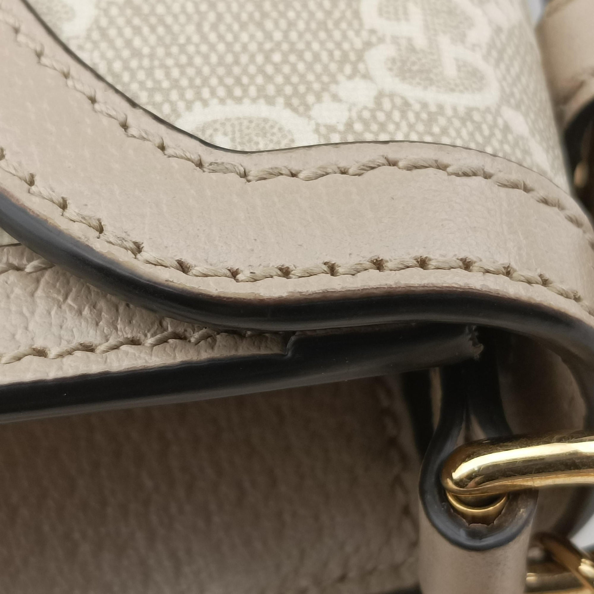 Ophidia GG Mini Beige × Ebony GG Supreme Canvas × Leather 696180 C037835242オフィディア GG ミニ ベージュ×エボニー GGスプリーム キャンバス × レザー 696180 C037835242