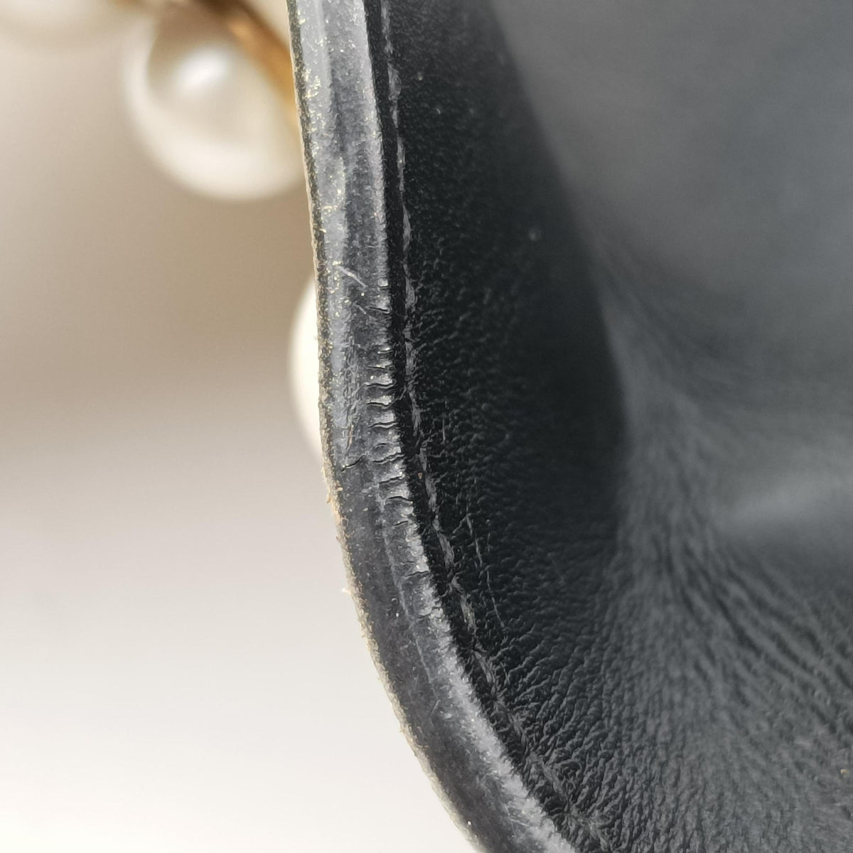 Pearly Peony Black×White×Gold Leather 432282 H020441213ピオニー ブラック×ホワイト×ゴールド レザー 432282 H020441213
