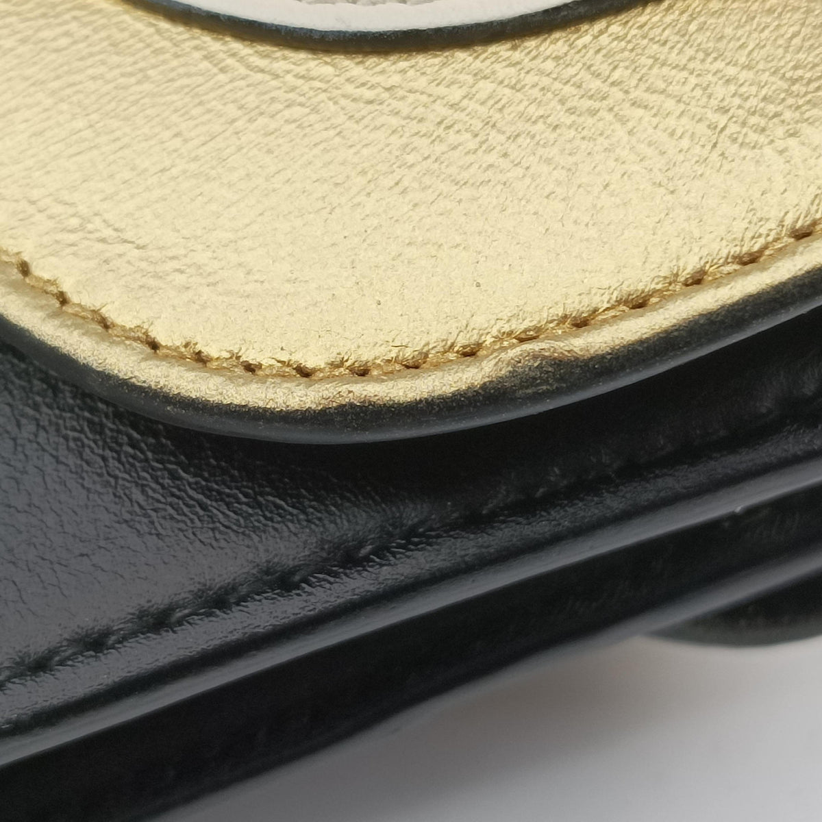Pearly Peony Black×White×Gold Leather 432282 H020441213ピオニー ブラック×ホワイト×ゴールド レザー 432282 H020441213