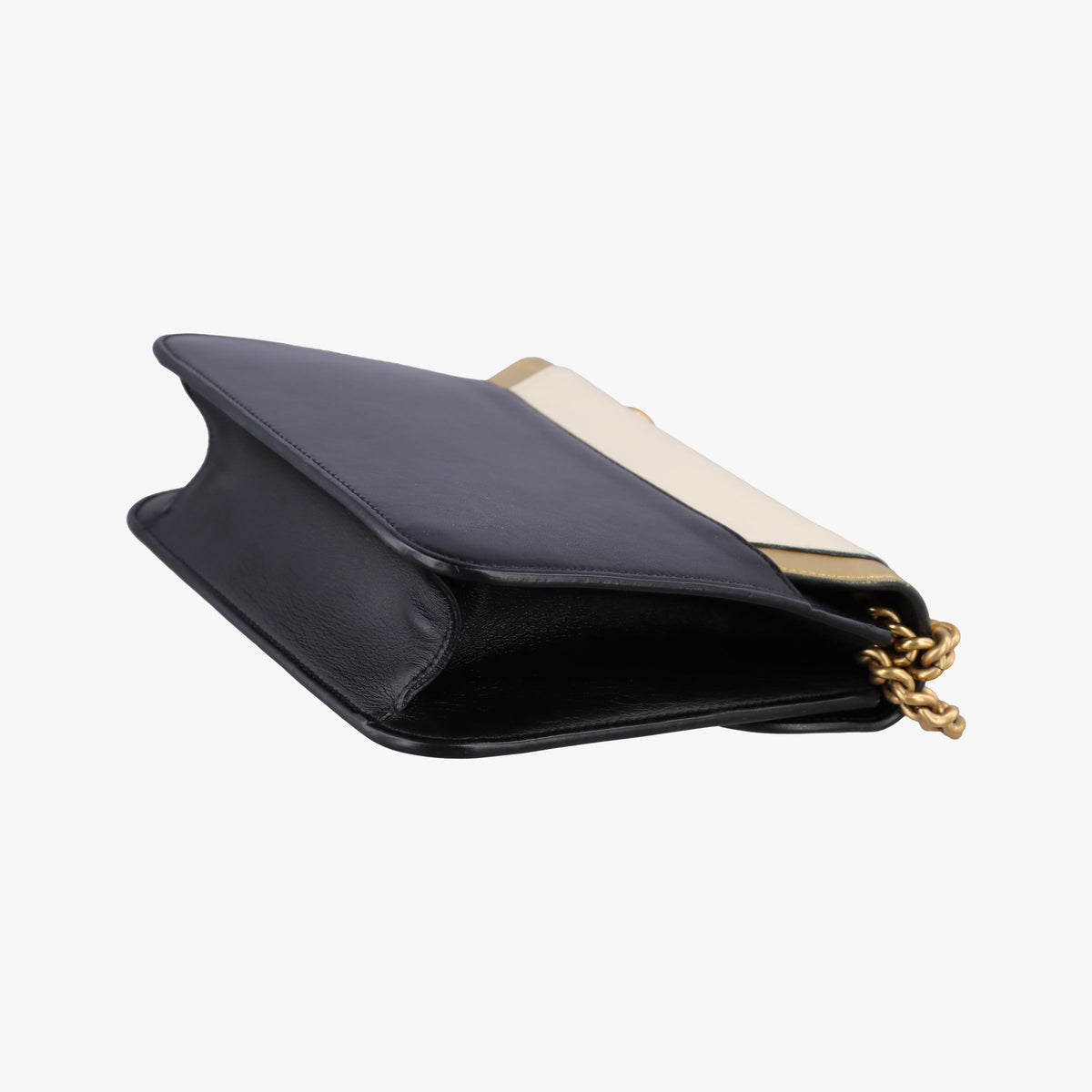 Pearly Peony Black×White×Gold Leather 432282 H020441213ピオニー ブラック×ホワイト×ゴールド レザー 432282 H020441213