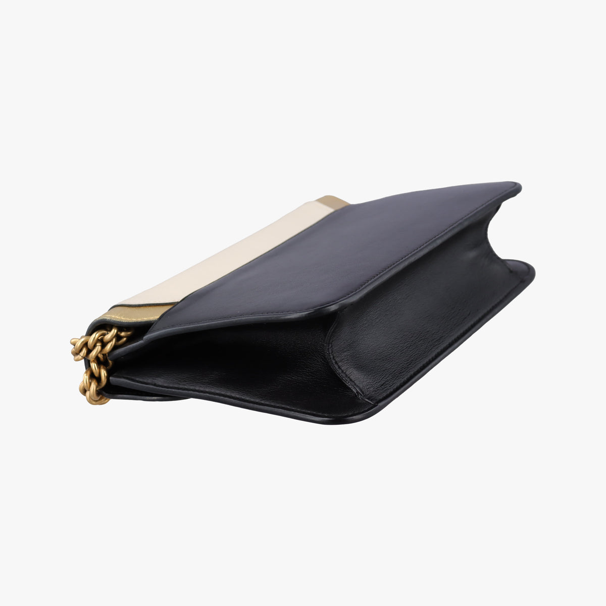 Pearly Peony Black×White×Gold Leather 432282 H020441213ピオニー ブラック×ホワイト×ゴールド レザー 432282 H020441213