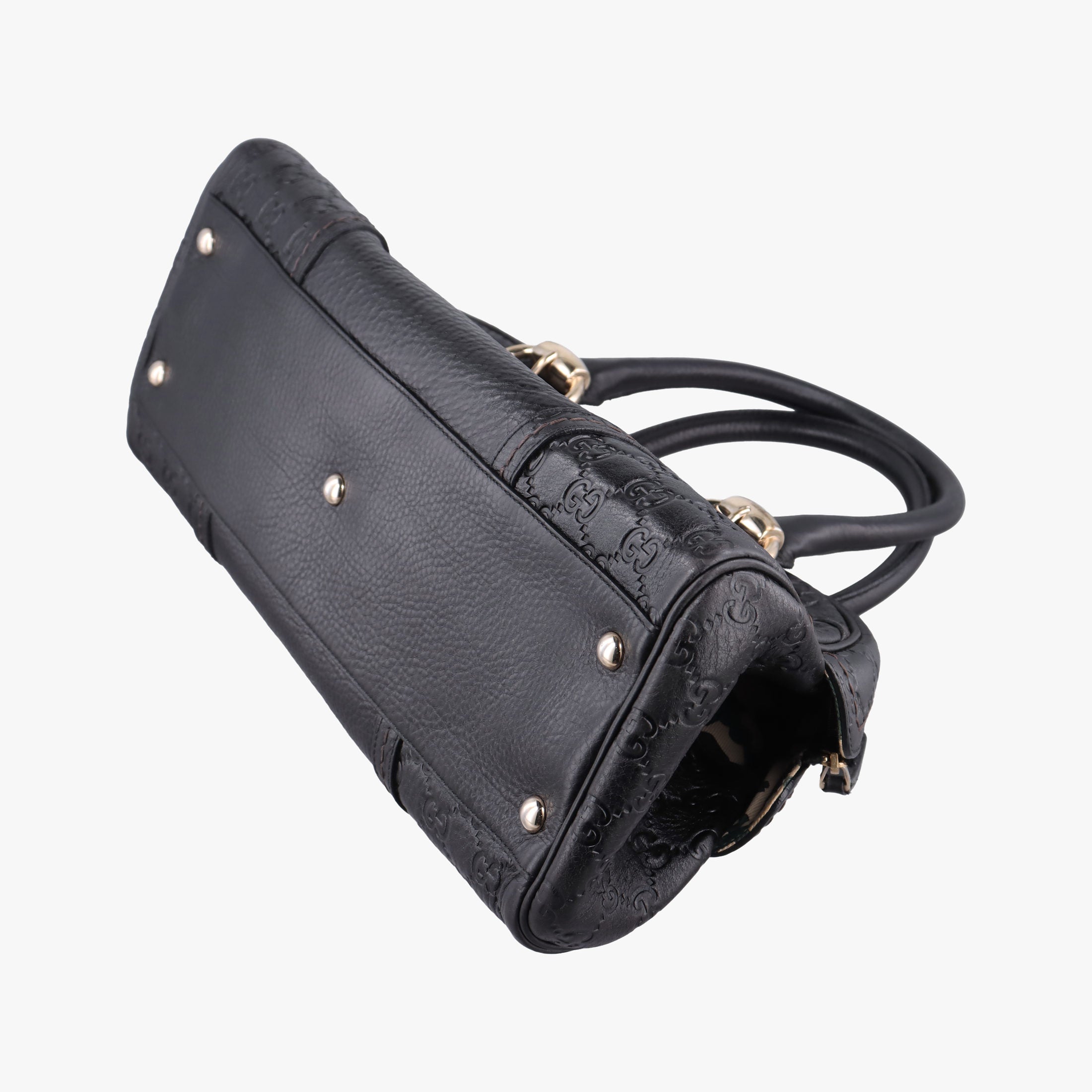 Guccissima Mini Boston Bag Black Leather 181508 E1481457グッチシマ ミニボストン ブラック レザー 181508 E1481457