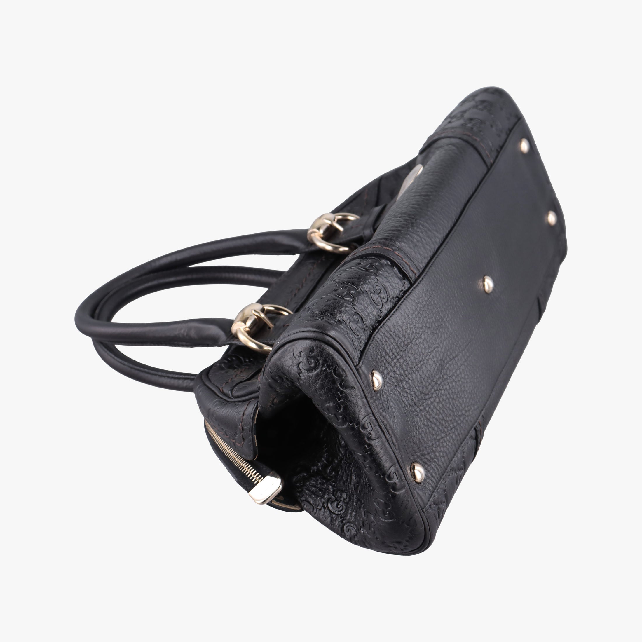 Guccissima Mini Boston Bag Black Leather 181508 E1481457グッチシマ ミニボストン ブラック レザー 181508 E1481457