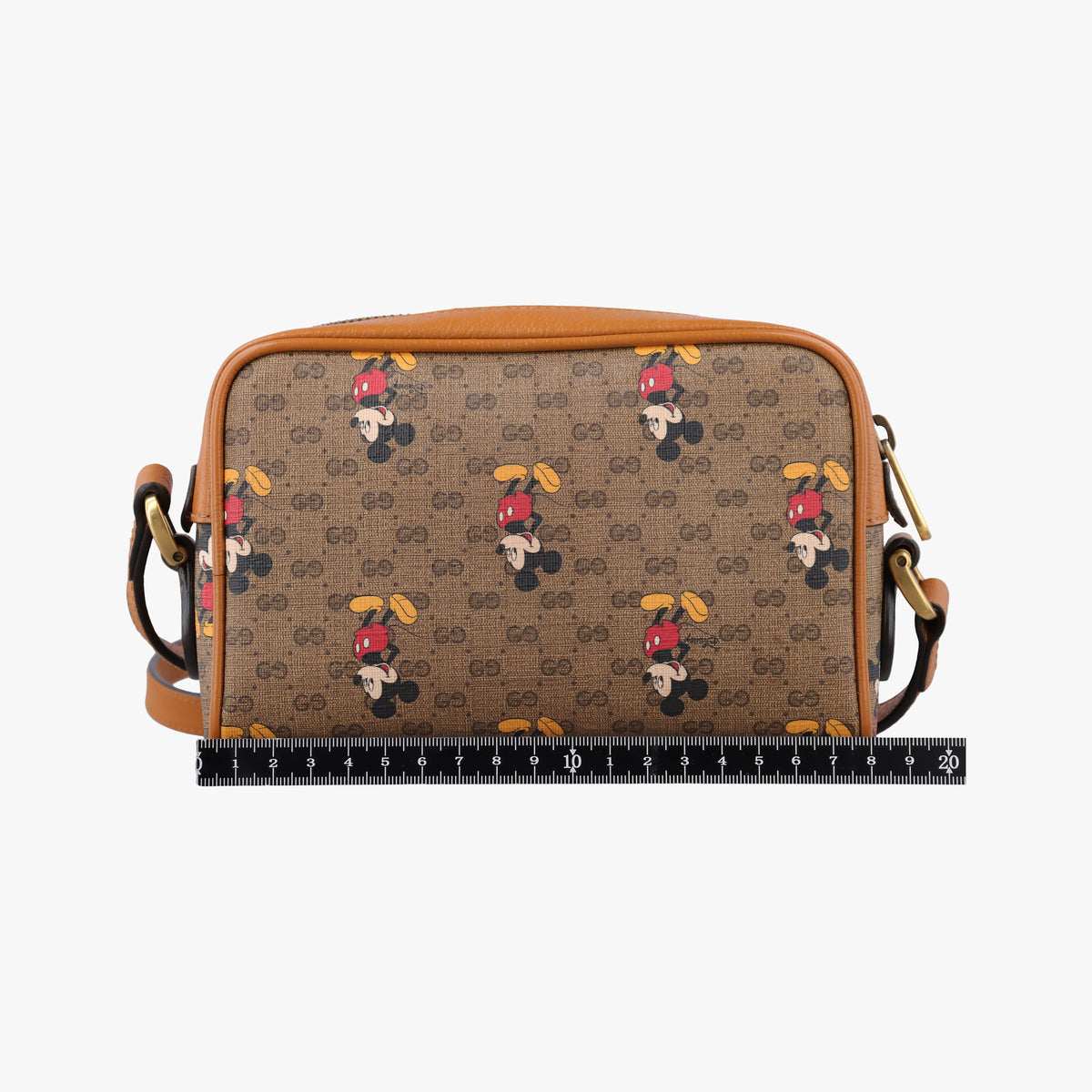 Mickey Mouse Disney collaboration Brown PVC coated canvas×Leather 602536 ミッキーマウス ディズニーコラボ ブラウン PVCコーティングキャンバス×レザー 602536