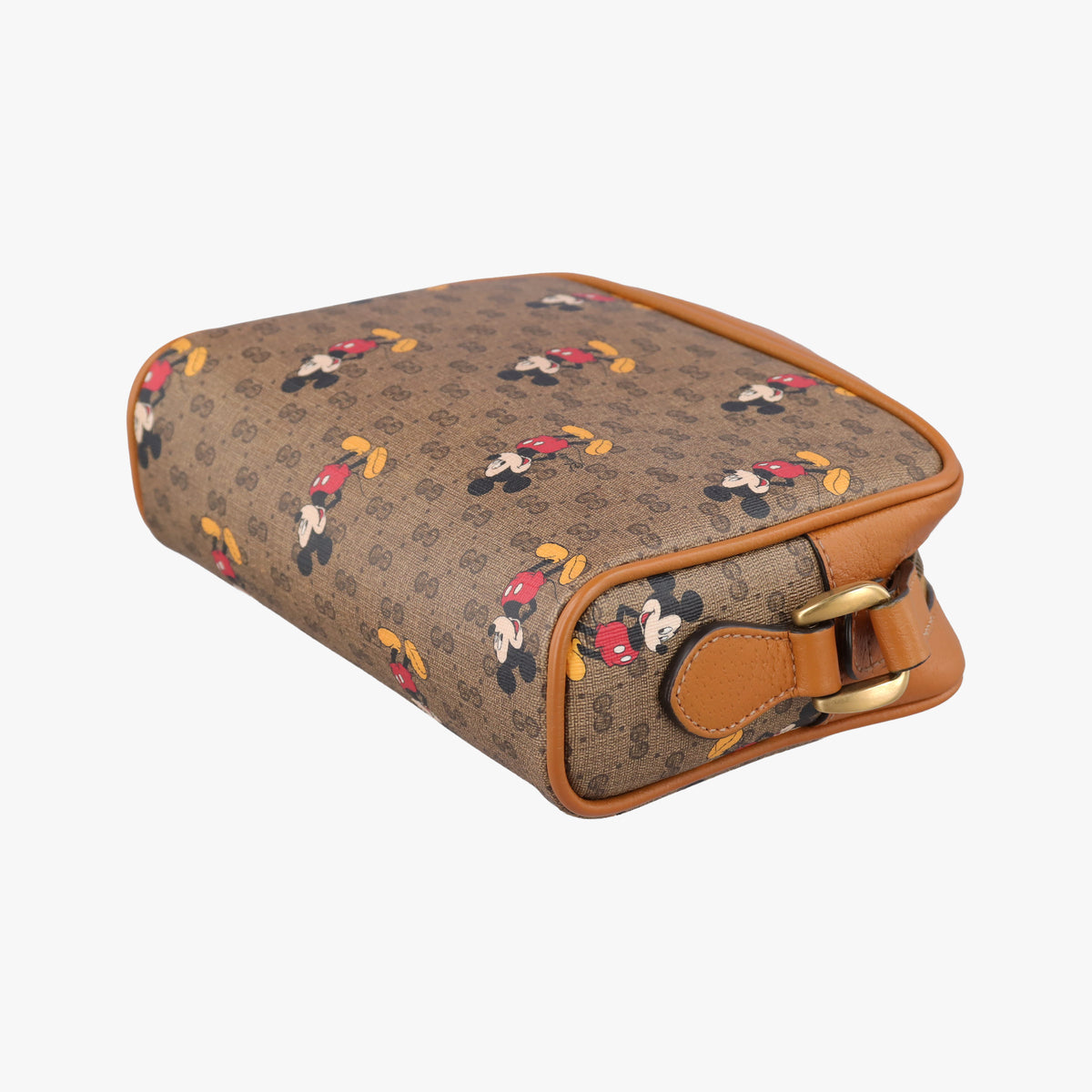 Mickey Mouse Disney collaboration Brown PVC coated canvas×Leather 602536 ミッキーマウス ディズニーコラボ ブラウン PVCコーティングキャンバス×レザー 602536