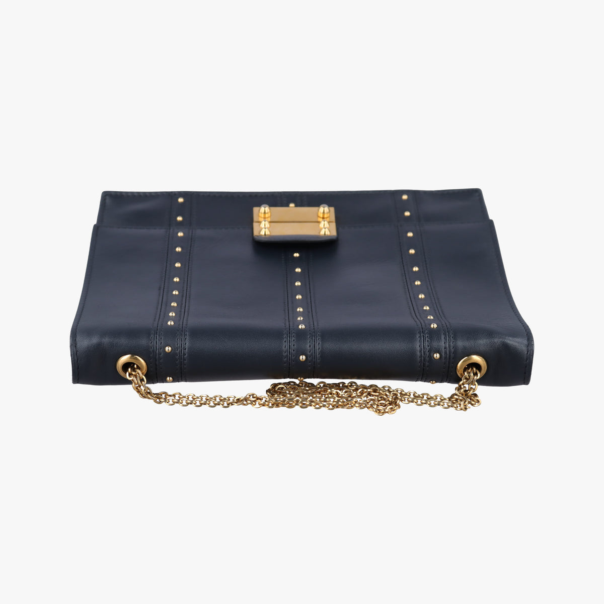 Studded Chain Flap Black Leather BL-H831NAP3スタッズ チェーン フラップ ブラック レザー BL-H831NAP3