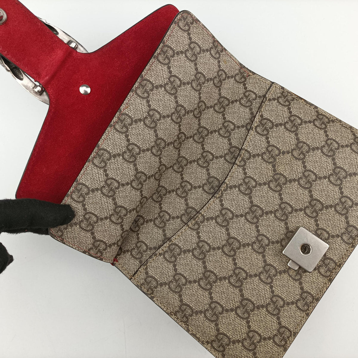 Dionysus beige×red PVC coated canvas × suede 421970 B026730067ディオニュソス ベージュ×レッド PVCコーティングキャンバス × スエード 421970 B026730067