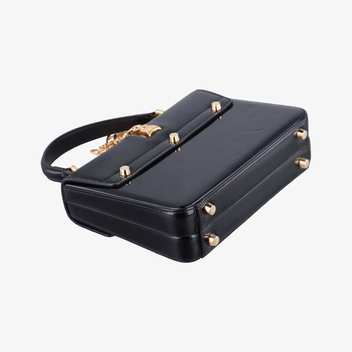 Pre-owned Gucci Sylvie Black Patent 589479 shoulderbag | stylenewstar