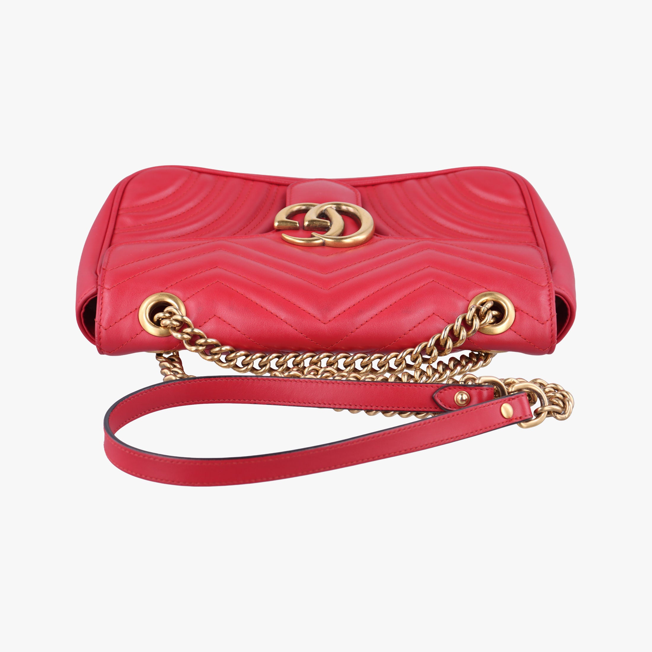 Vintage Gucci GG Marmont Red Leather 443497 shoulderbag | stylenewstar
