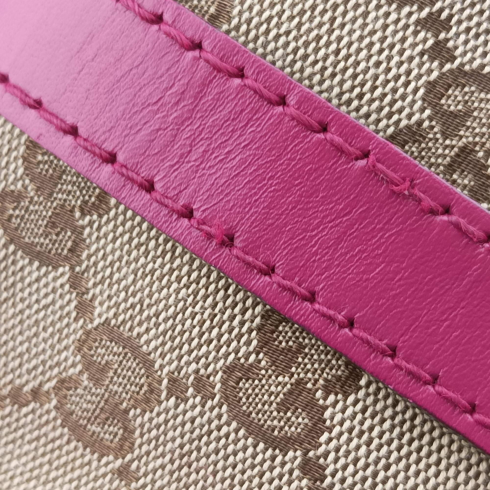 Sherry Line beige×rose Canvas×Leather 247205 I015853398シェリーライン ベージュ×ローズ キャンバス×レザー 247205 I015853398