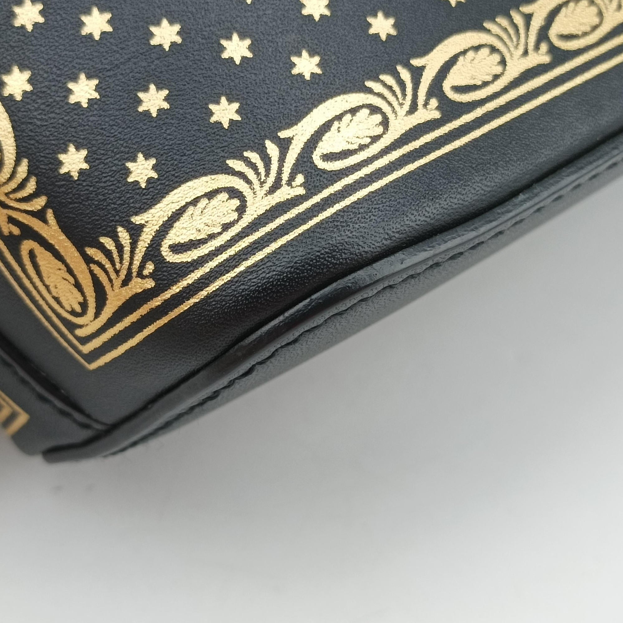 SEGA collaboration GUCCY print Black Leather 511189 G023947496セガ コラボ GUCCYプリント ブラック レザー 511189 G023947496