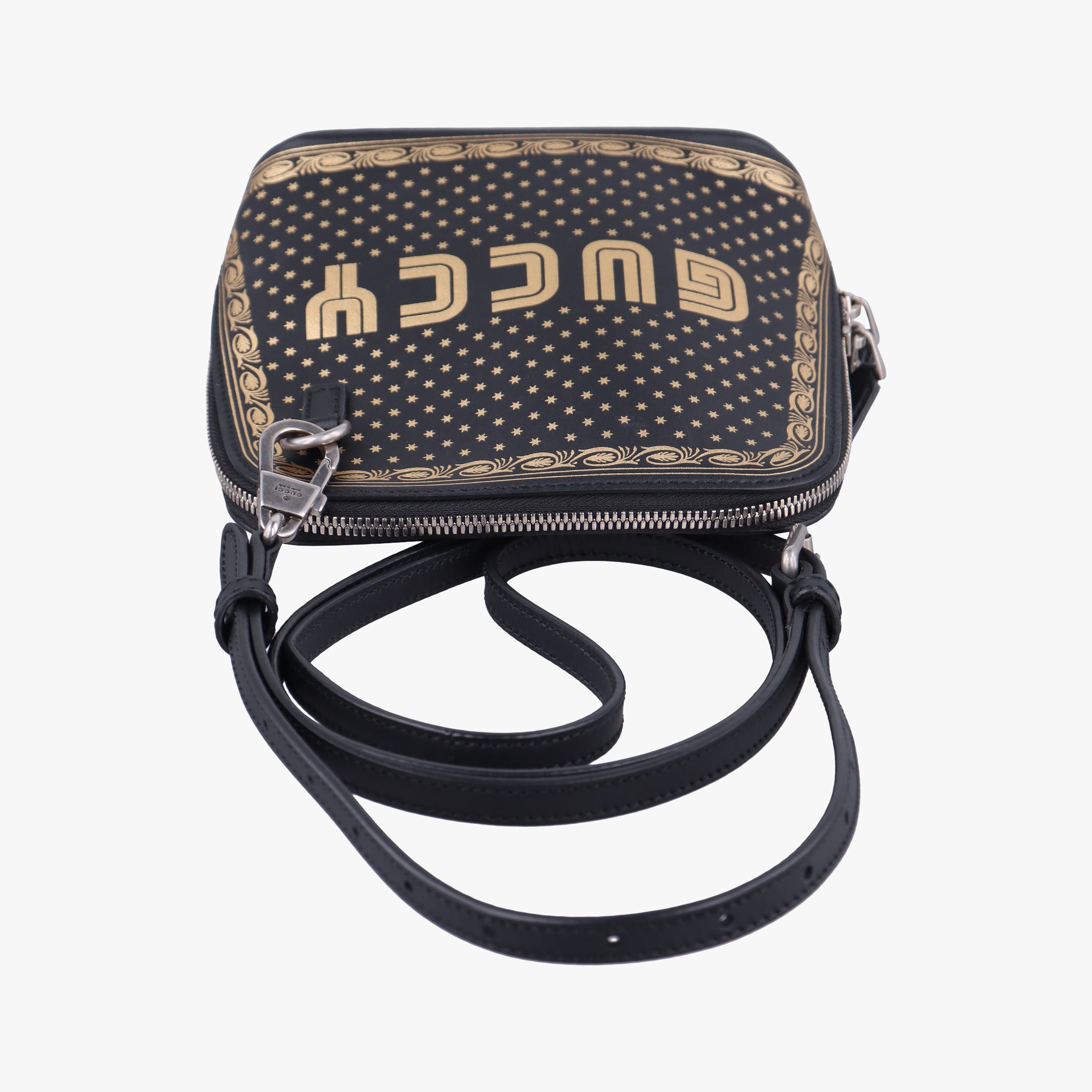 SEGA collaboration GUCCY print Black Leather 511189 G023947496セガ コラボ GUCCYプリント ブラック レザー 511189 G023947496