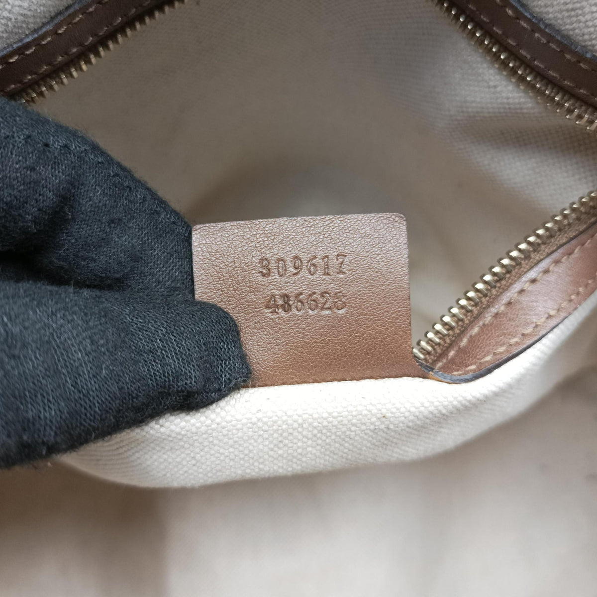 GG SUPREME DOME BEIGE×BROWN PVC coated canvas×Leather 309617 F014611272GGスプリーム ドーム ベージュ×ブラウン PVCコーティングキャンバス×レザー 309617 F014611272