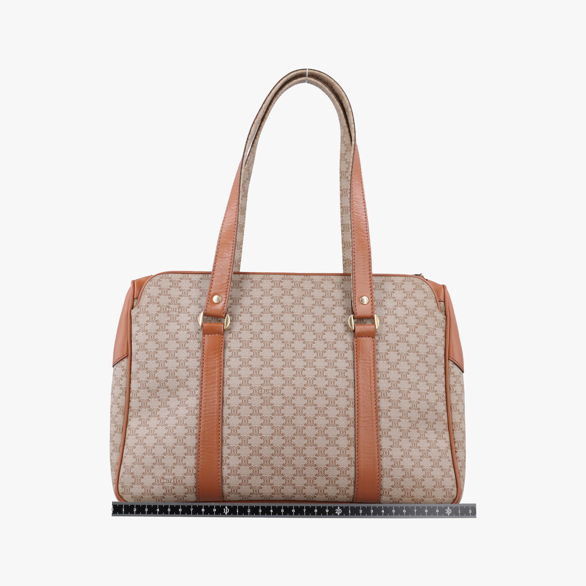 Macadam pattern Beige×brown PVC-coated canvas×leather M08マカダム柄 ベージュ×ブラウン PVCコーティングキャンバス×レザー M08