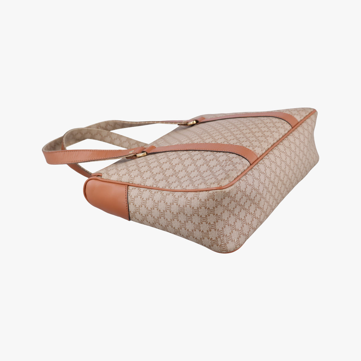 Macadam pattern Beige×brown PVC-coated canvas×leather M08マカダム柄 ベージュ×ブラウン PVCコーティングキャンバス×レザー M08