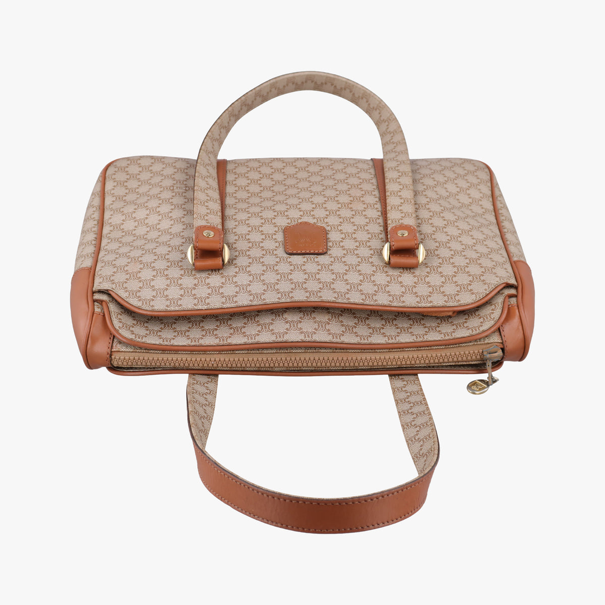 Macadam pattern Beige×brown PVC-coated canvas×leather M08マカダム柄 ベージュ×ブラウン PVCコーティングキャンバス×レザー M08