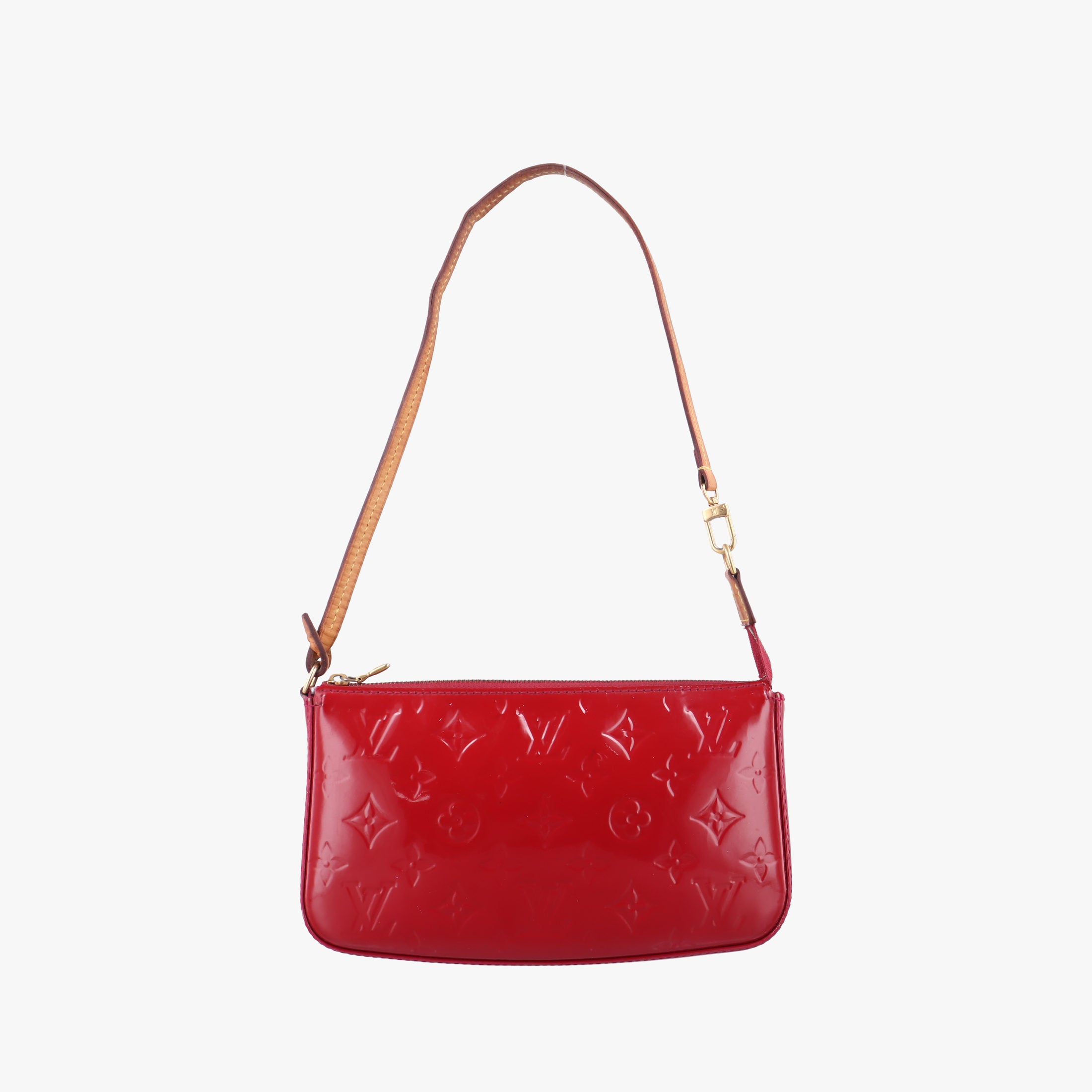 Pre-owned Louis Vuitton Schet Accessoir Red Monogram Vernis M91574 handbag | stylenewstar