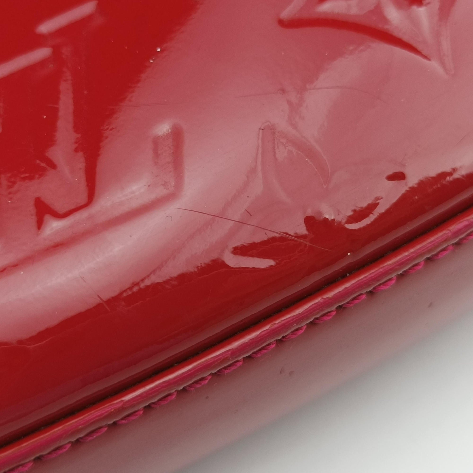 Pre-owned Louis Vuitton Schet Accessoir Red Monogram Vernis M91574 handbag | stylenewstar
