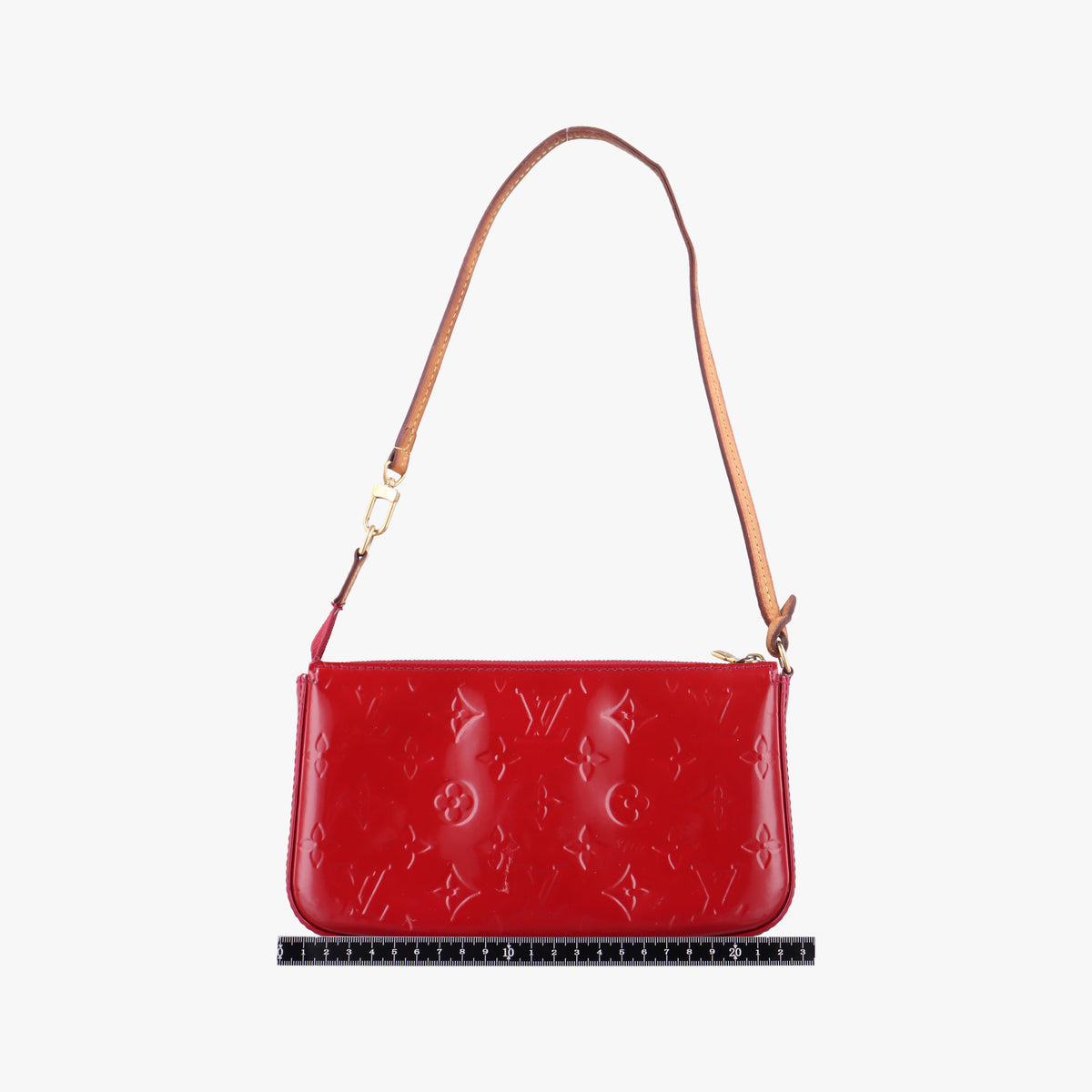 Pre-owned Louis Vuitton Schet Accessoir Red Monogram Vernis M91574 handbag | stylenewstar