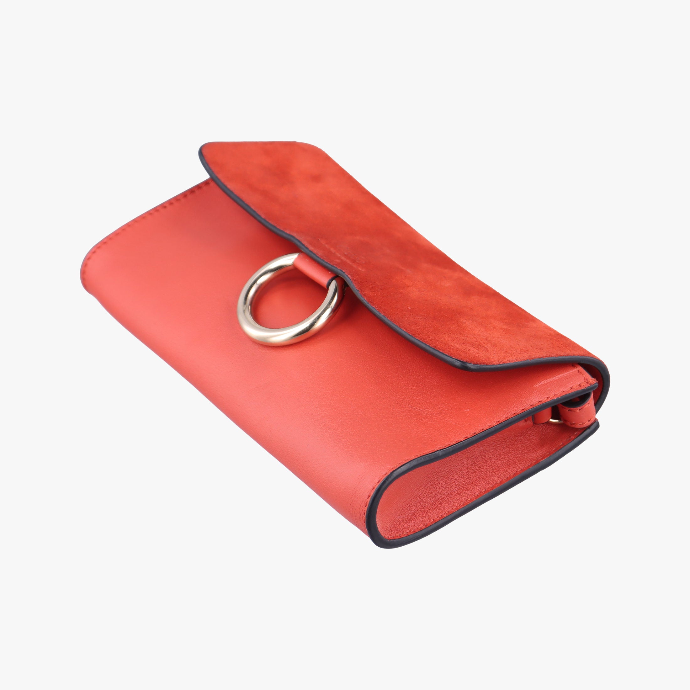 Pre-owned Chloe FAYE Red Suede × leather shoulderbag | stylenewstar