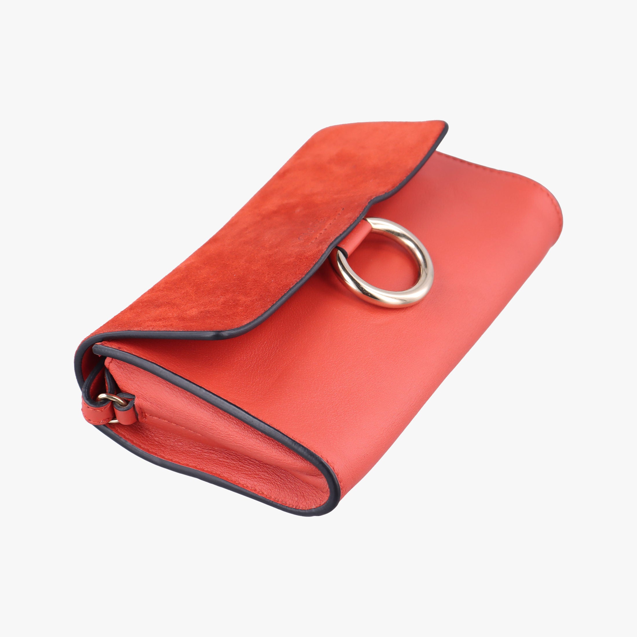 Pre-owned Chloe FAYE Red Suede × leather shoulderbag | stylenewstar