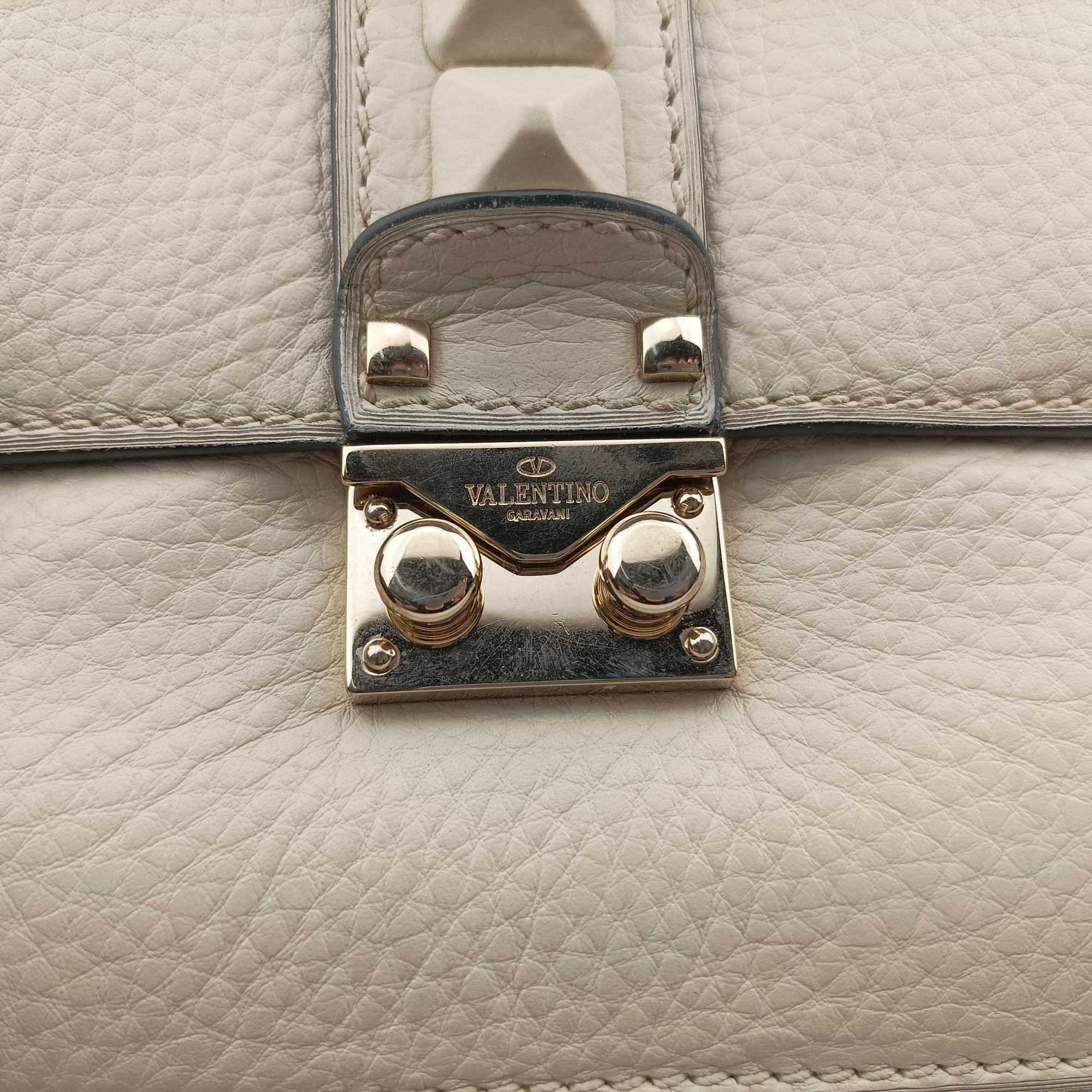 Rockstud Glam Lock White Leather Lot number unknownロックスタッズグラムロック ホワイト レザー 製番不明