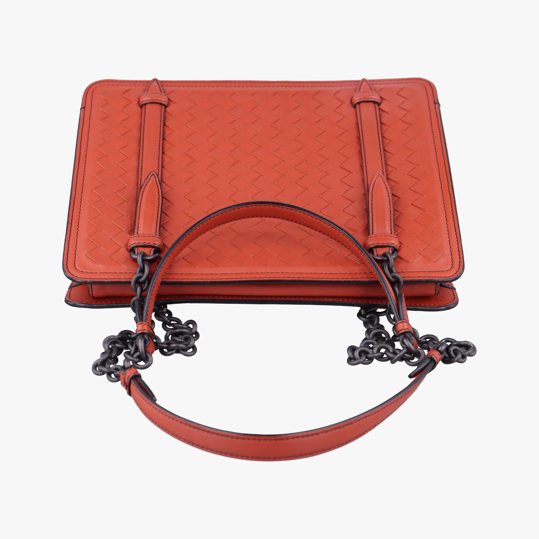 Intrecciato OrangeRed lambskin B04579736Xイントレチャート オレンジレッド ラムスキン B04579736X