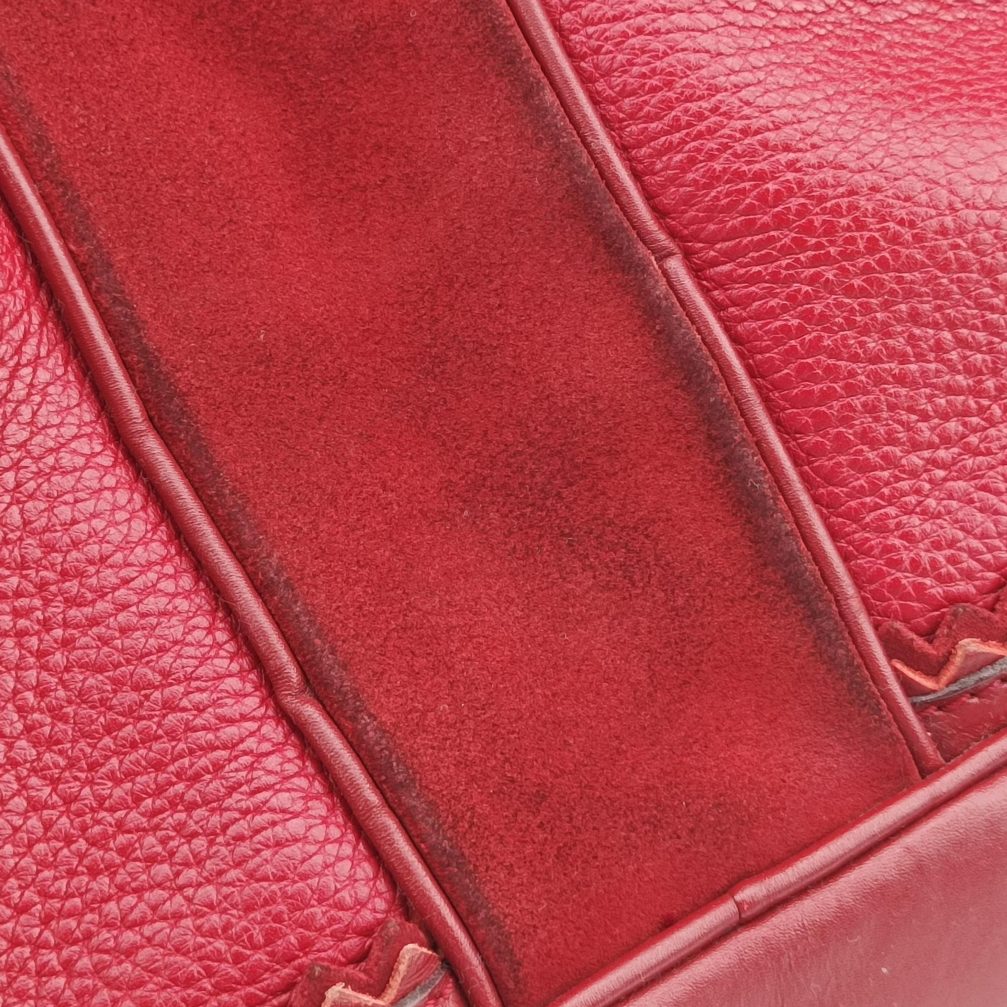 Pre-owned Burberry Prorsum Shrimpton Tassel Red Grained Calfskin × Suede handbag | stylenewstar
