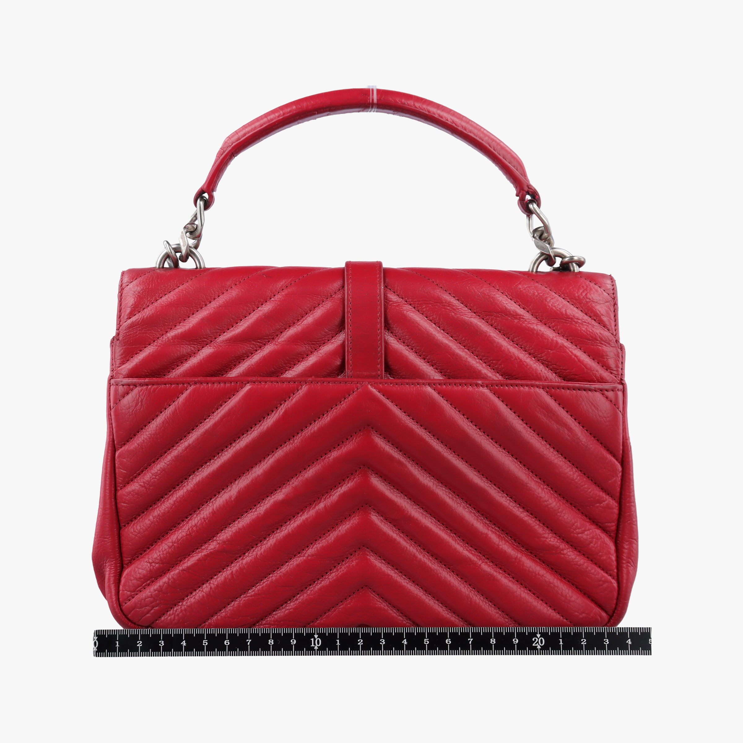 Pre-owned Yves Saint Laurent COLLEGE Red Leather 428056 shoulderbag | stylenewstar