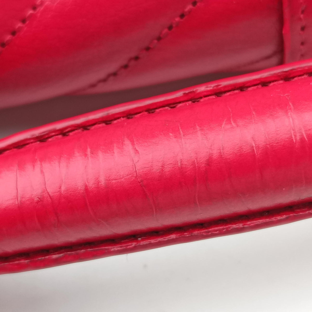Pre-owned Yves Saint Laurent COLLEGE Red Leather 428056 shoulderbag | stylenewstar