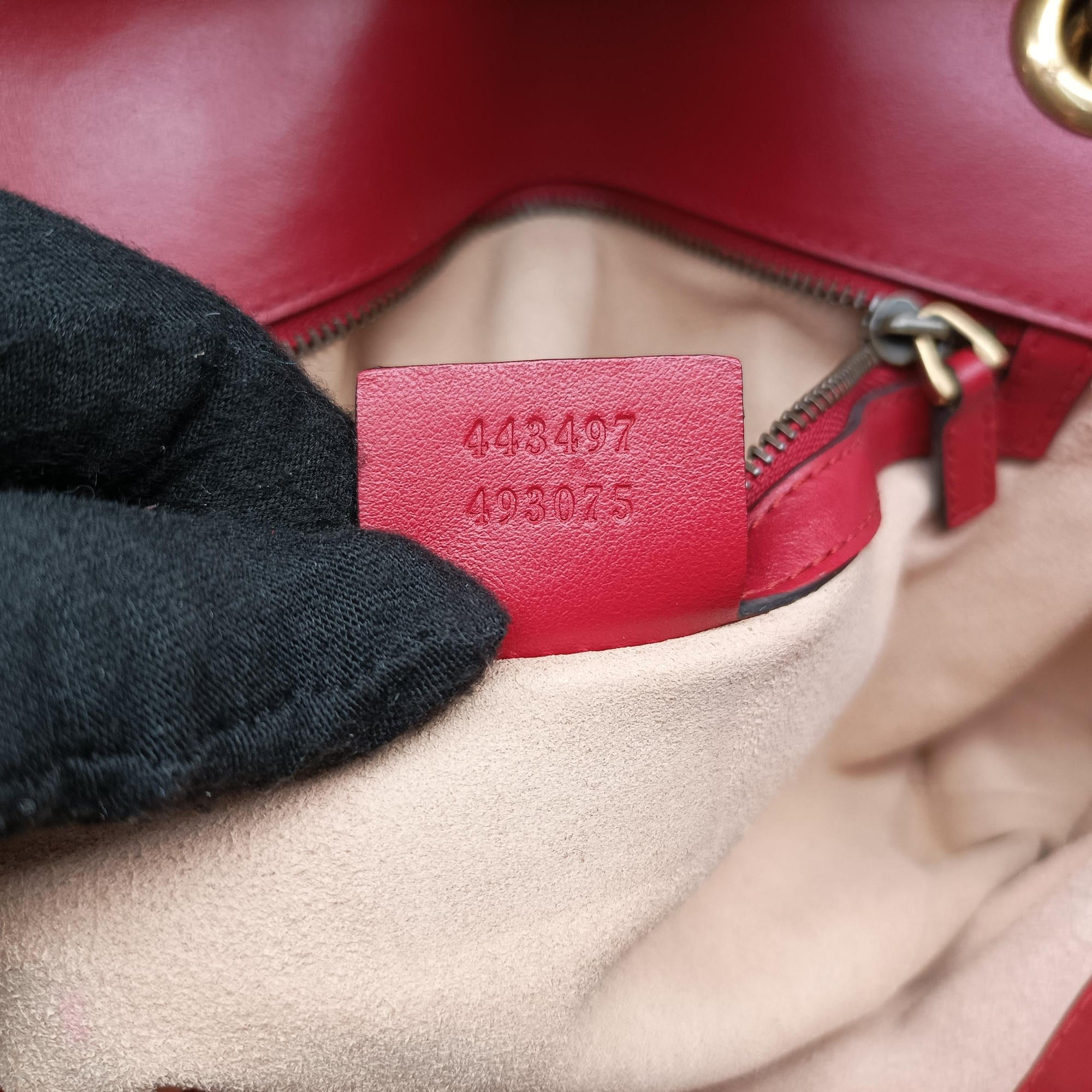 GG Marmont Red Leather 443497 G024674891GGマーモント レッド レザー 443497 G024674891