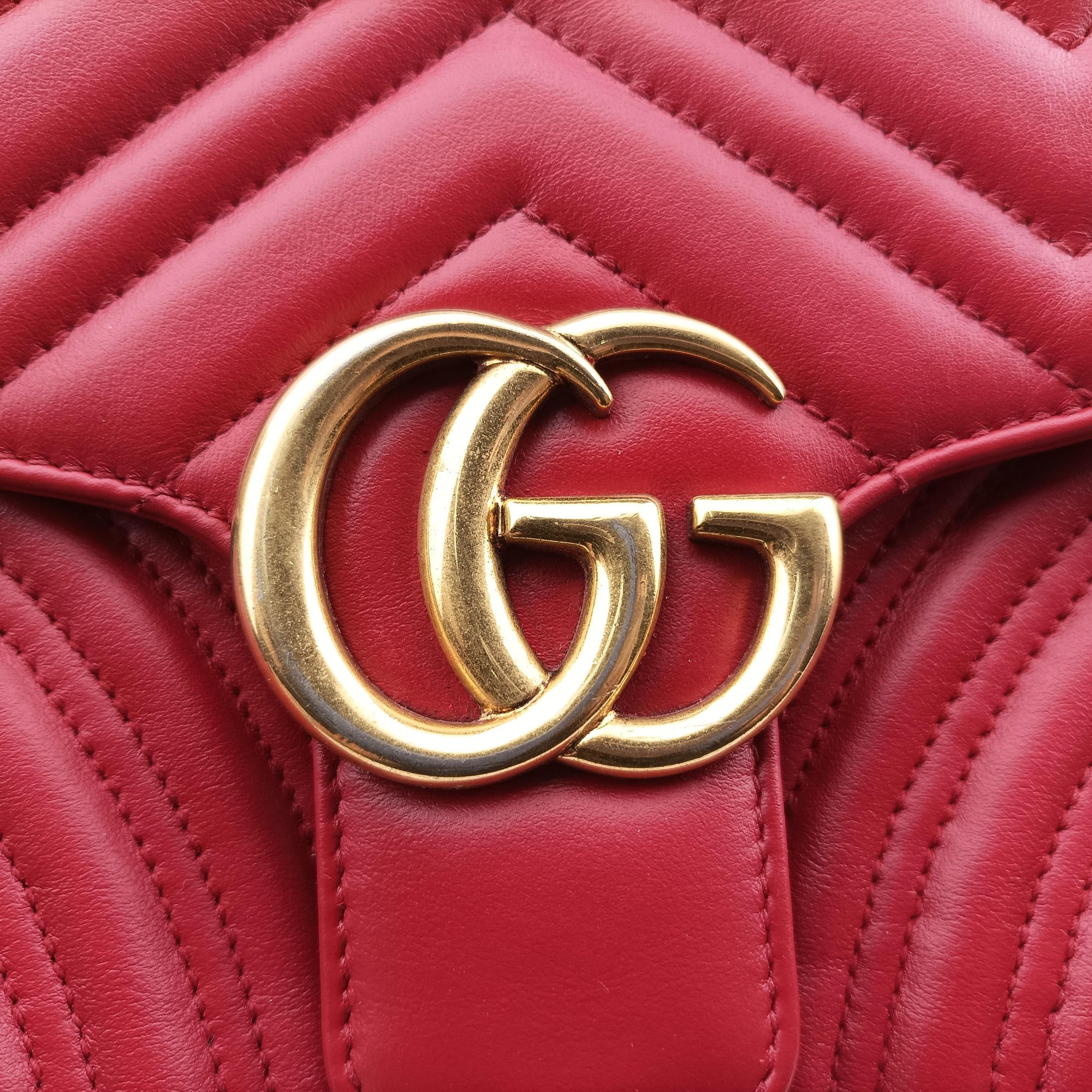 GG Marmont Red Leather 443497 G024674891GGマーモント レッド レザー 443497 G024674891